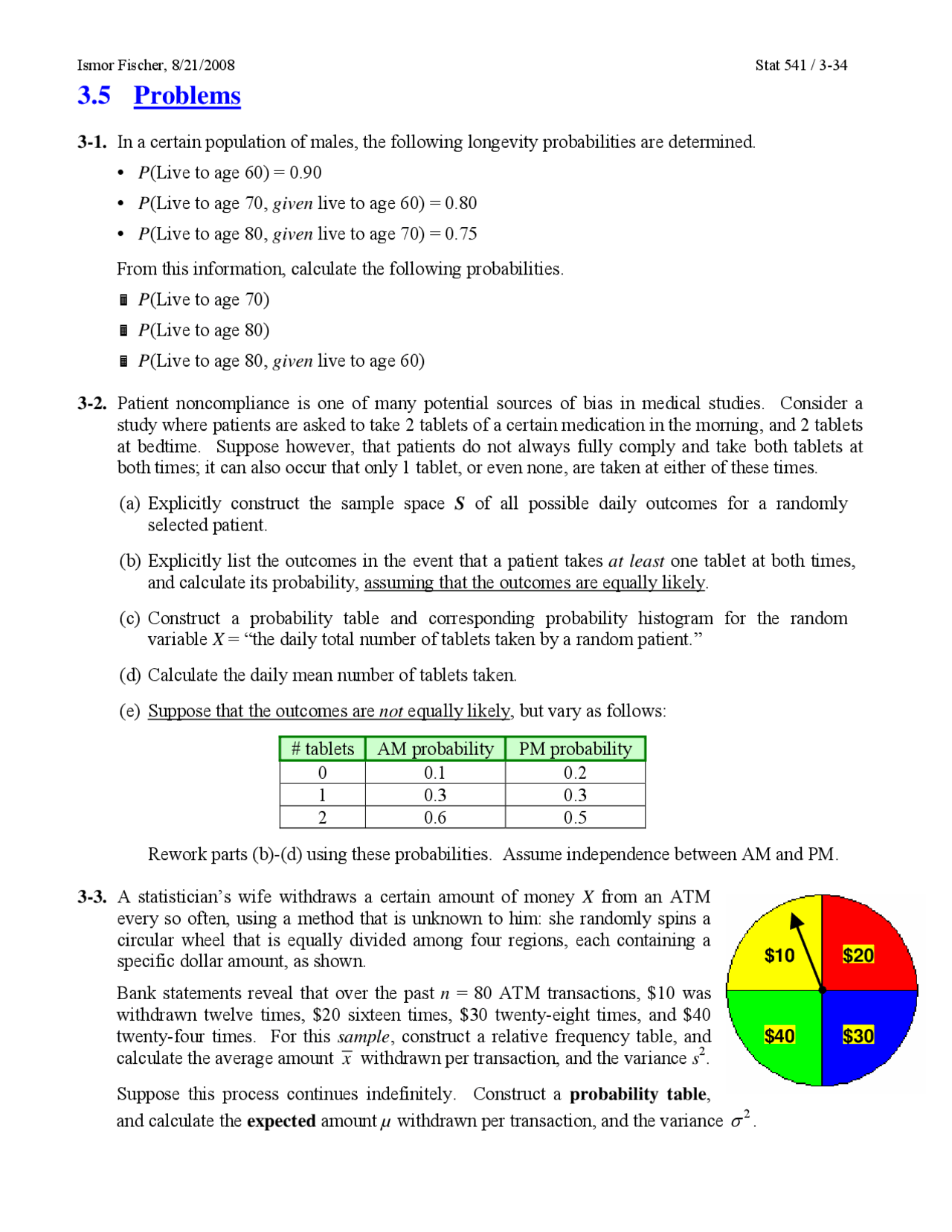 Practice Problems for Introduction to Biostatistics | STAT 541 | Study ...