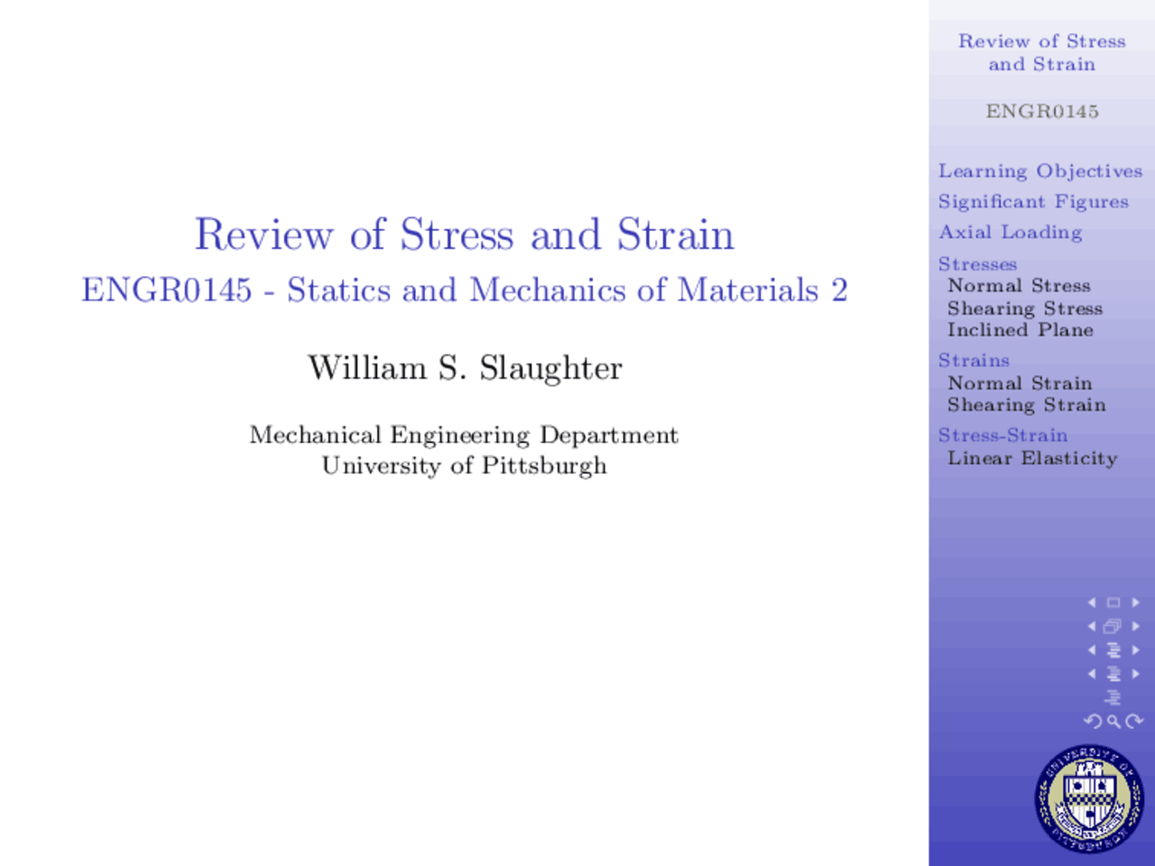 Stress and Strain in Statics and Mechanics of Materials | ENGR 0145 ...