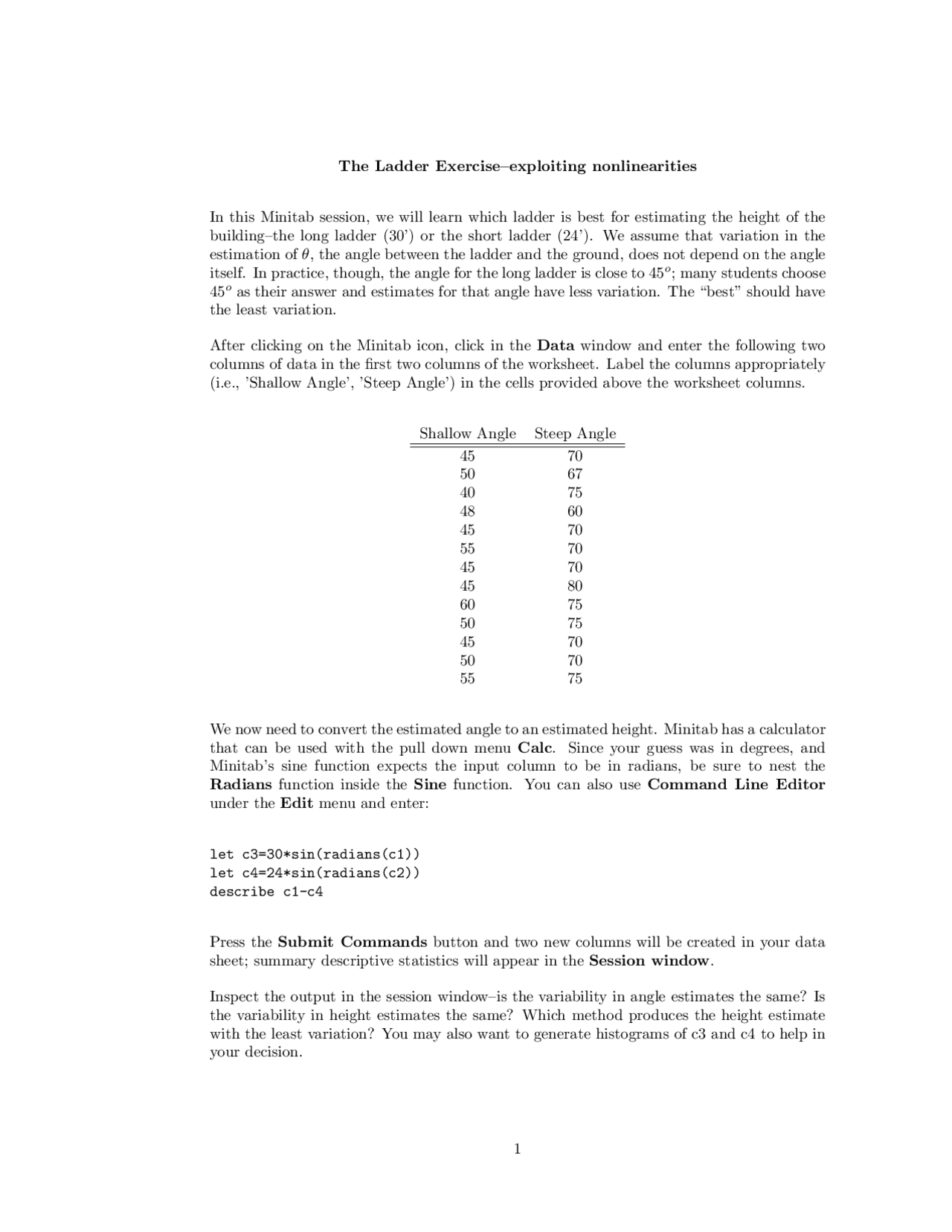 The Ladder Exercise of Exploiting Non Linearities | STAT 506 - Docsity