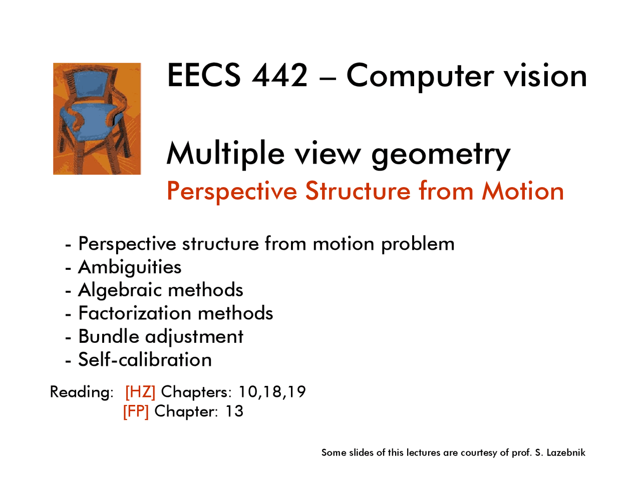 Computer Vision - Multiple View Geometry - Lecture Slides | EECS 442 ...