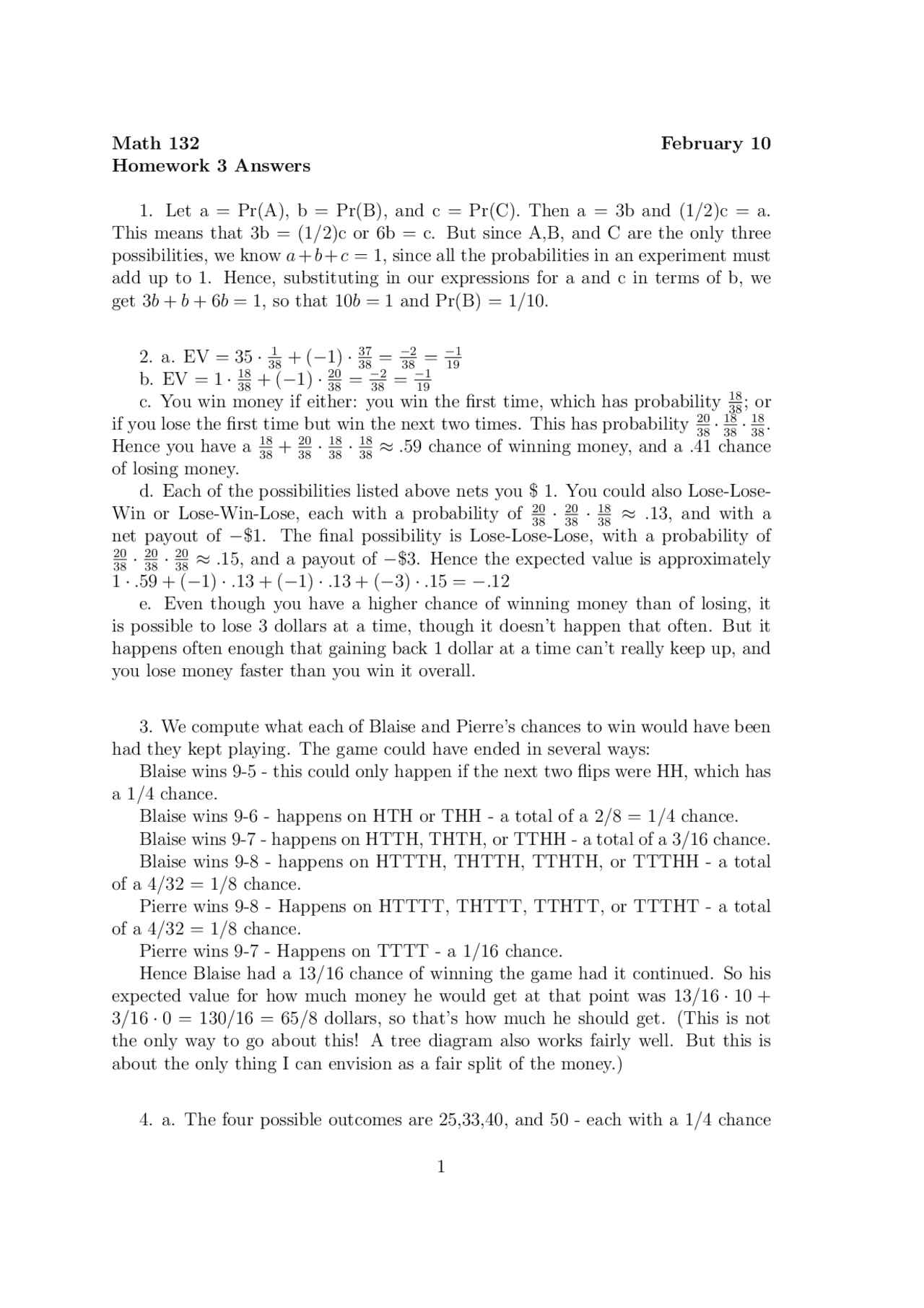 Probability and Statistics - Assignment 3 with Answers | MATH 132 - Docsity