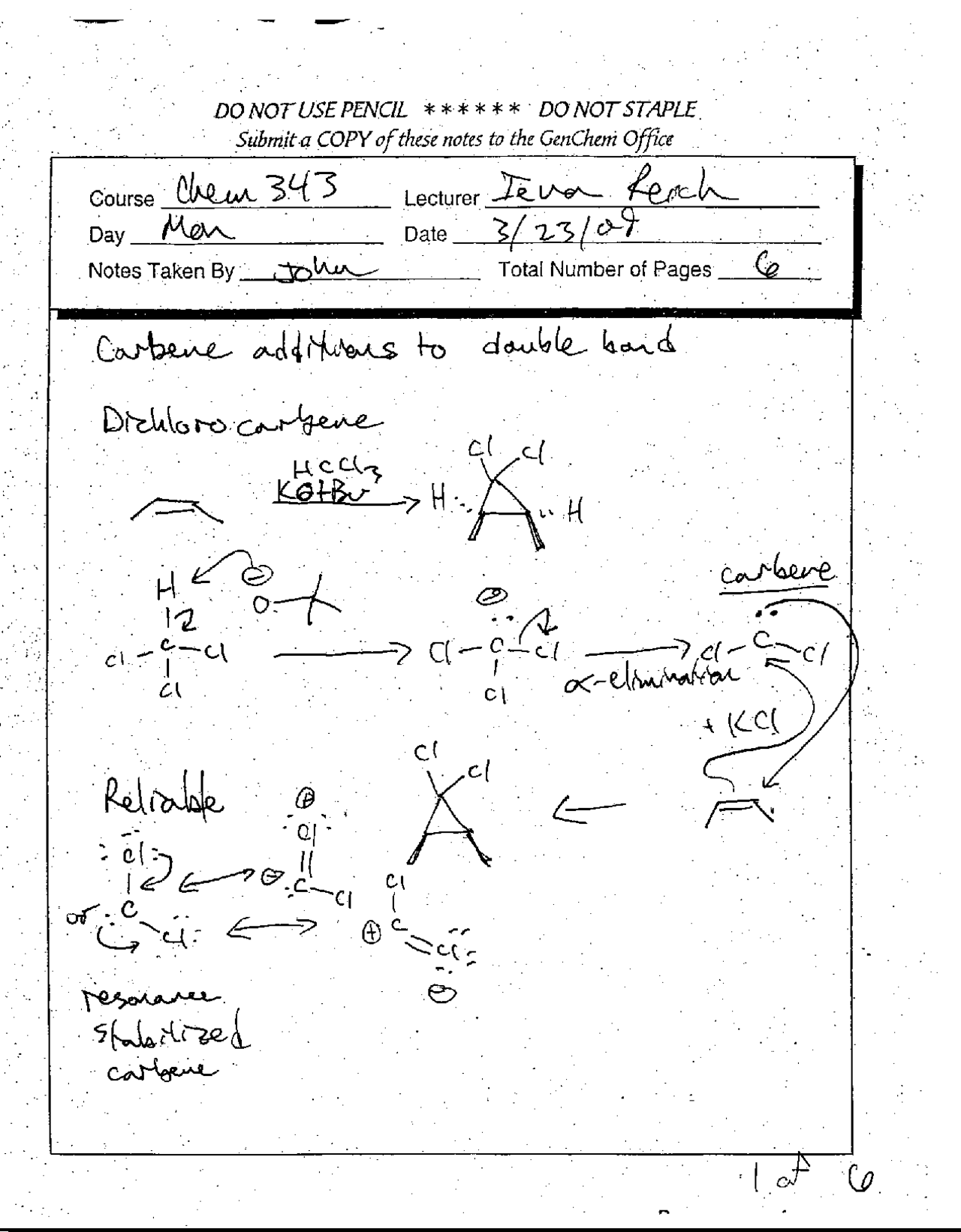Introductory Organic Chemistry - Handwritten Notes | CHEM 343 | Study ...