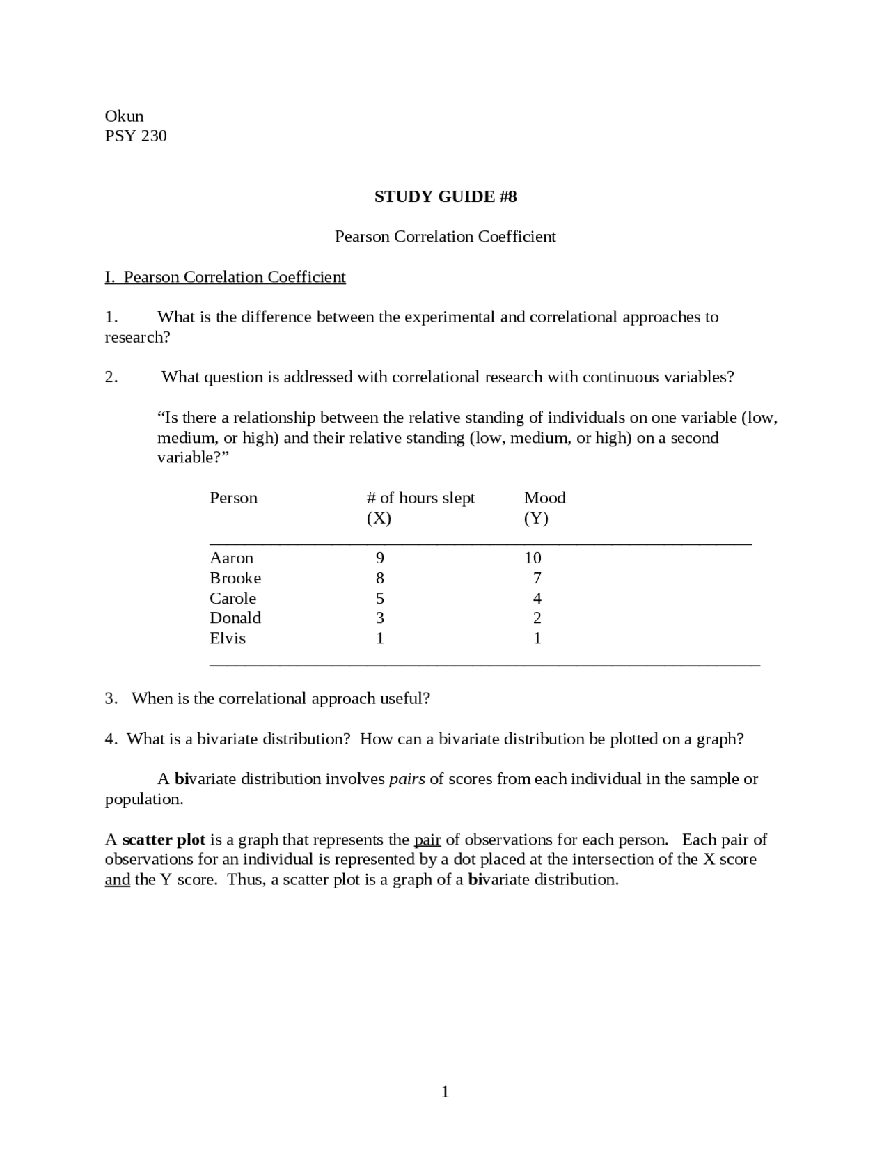 Pearson Correlation Coefficient - Statistics - Study Guide | PSY 230 ...