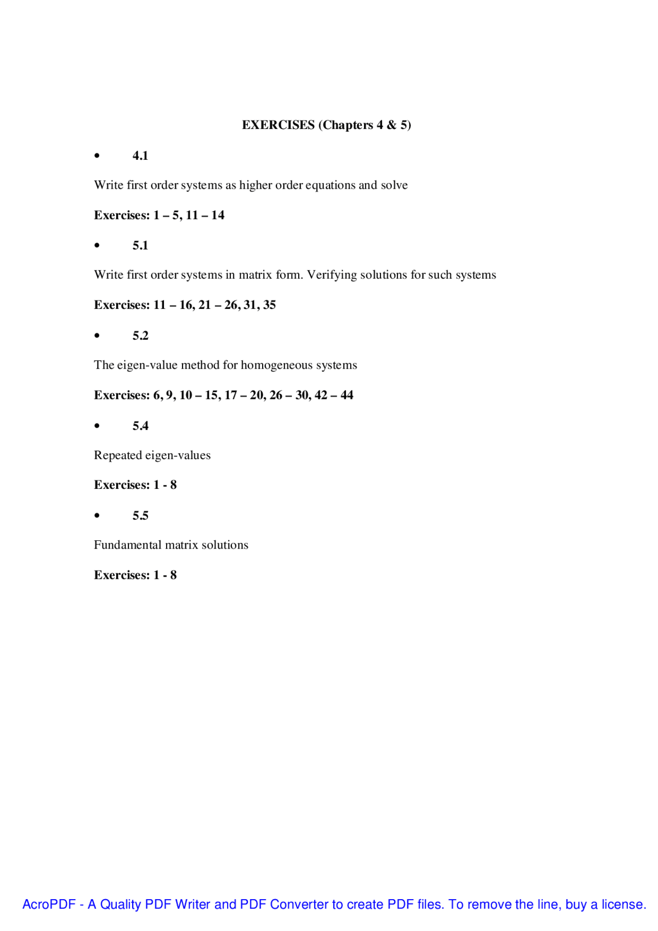 Practice Problems for Modern Differential Equations | MAT 275 - Docsity