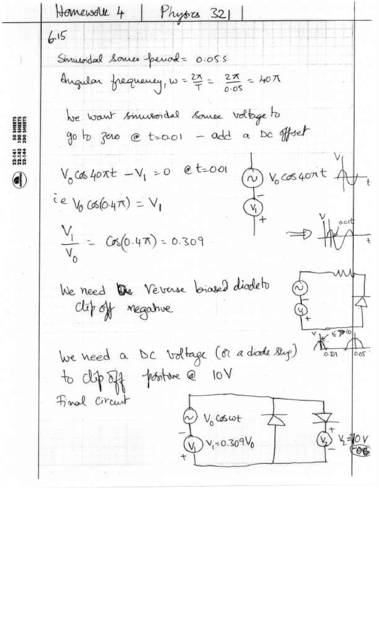 Electric Circuits and Electronics - Homework 4 Solutions | PHYSICS 321 ...