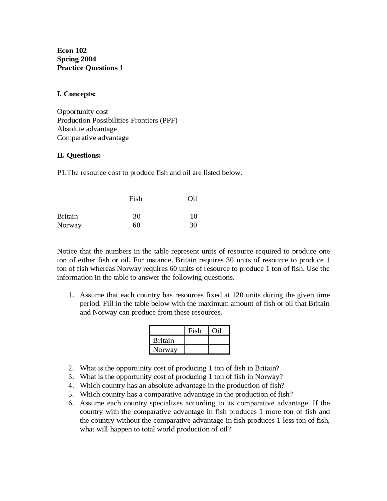 2 Practice Questions for Exam - Principles of Macroeconomics | ECON 102 ...