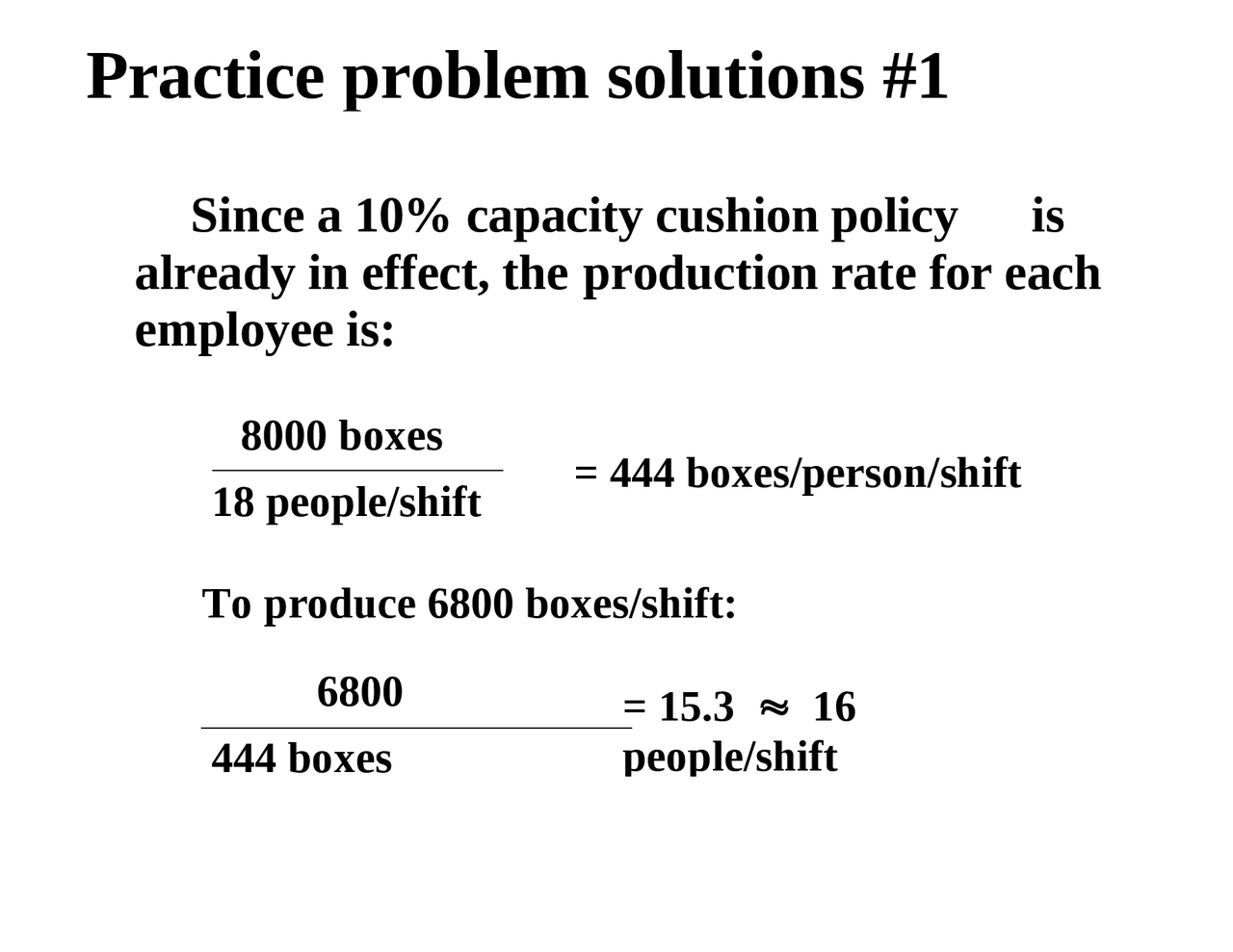 Practice Problems Solutions for Operations and Production Management ...