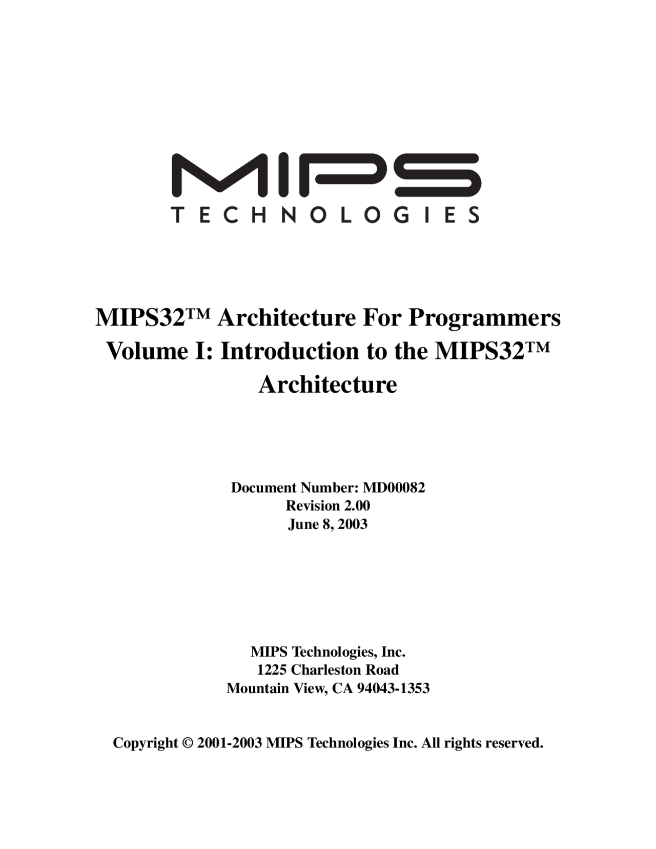 Introduction to the MIPS 32 Architecture - Architecture for Programmers ...