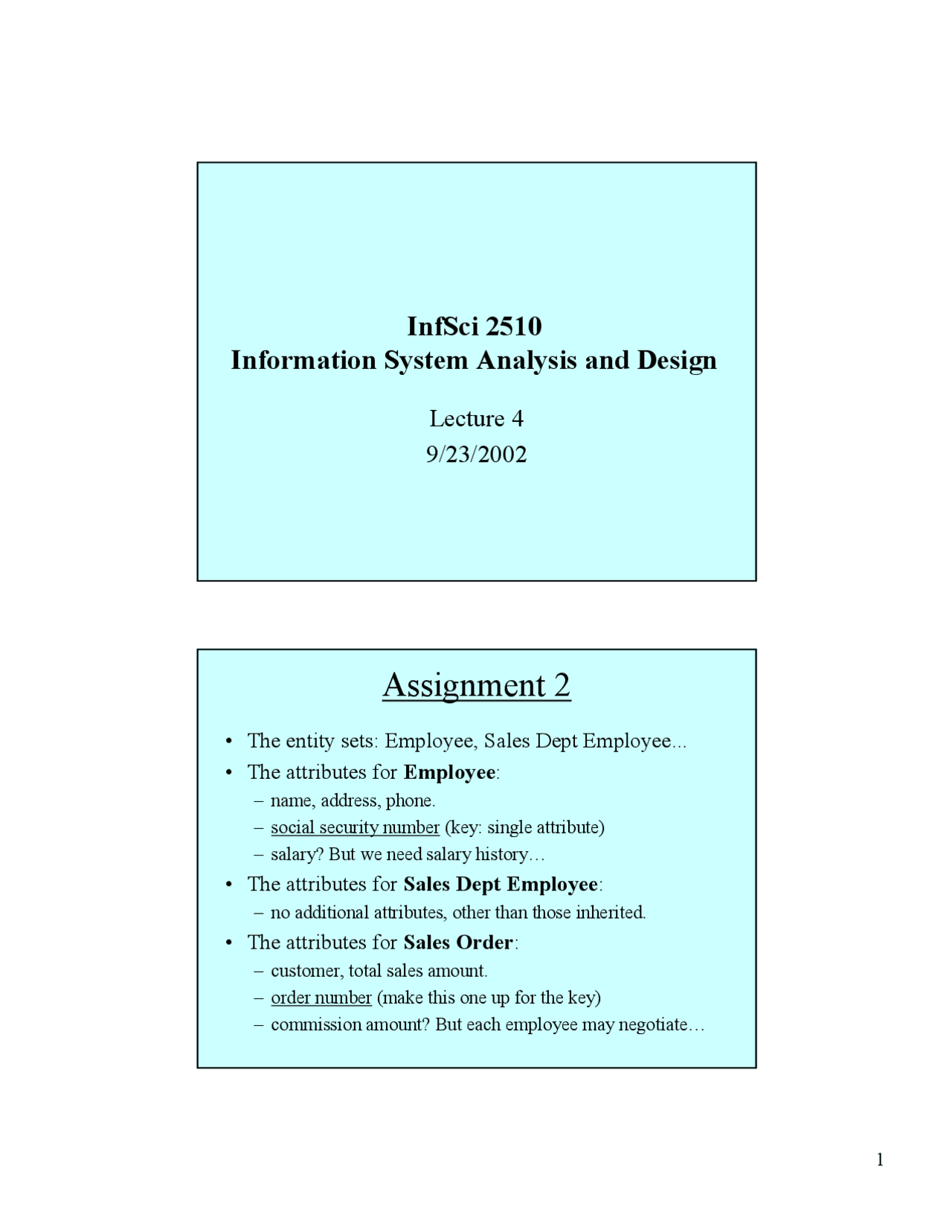 Review for Assignment 2 - Information Systems Analysis | INFSCI 2510 ...