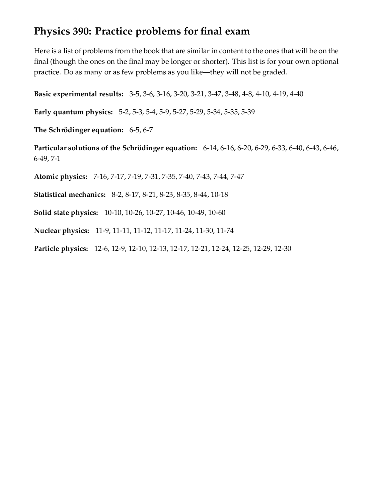 Practice Problems for Final Exam - Introduction to Modern Physics ...