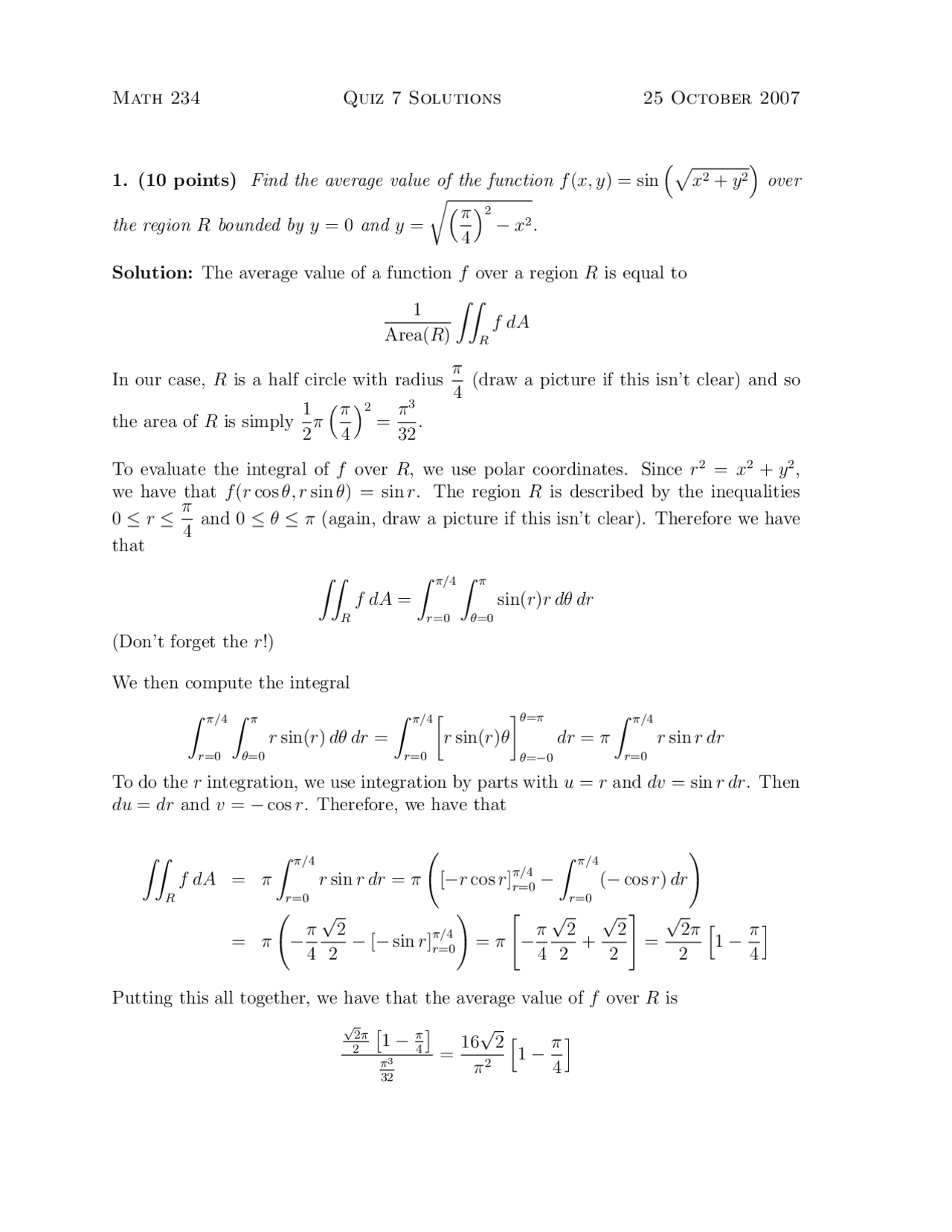 Solved Questions for Calculus--Functions of Several Variables | MATH ...