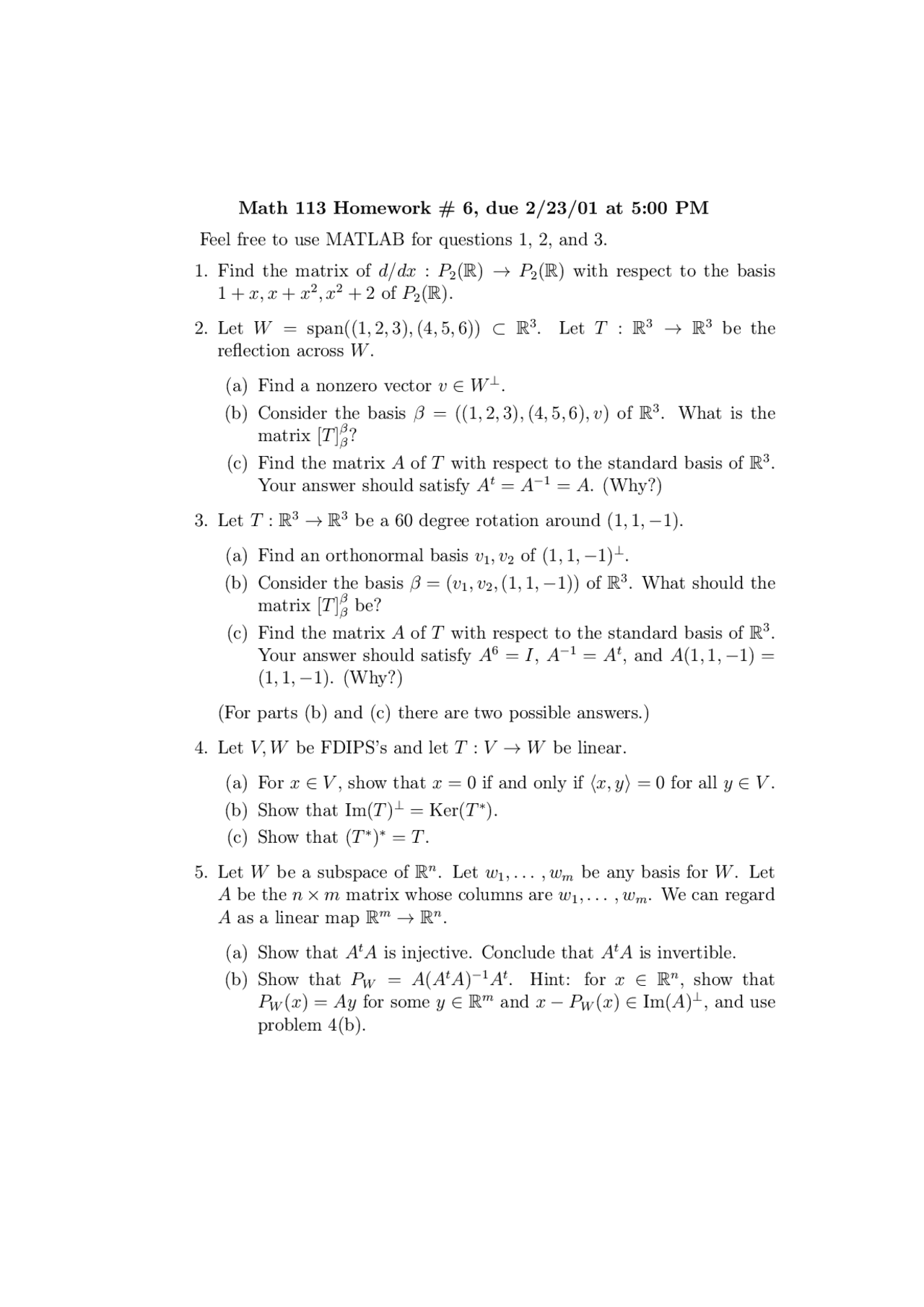 Homework 6 | Introduction to Abstract Algebra | MATH 113 - Docsity