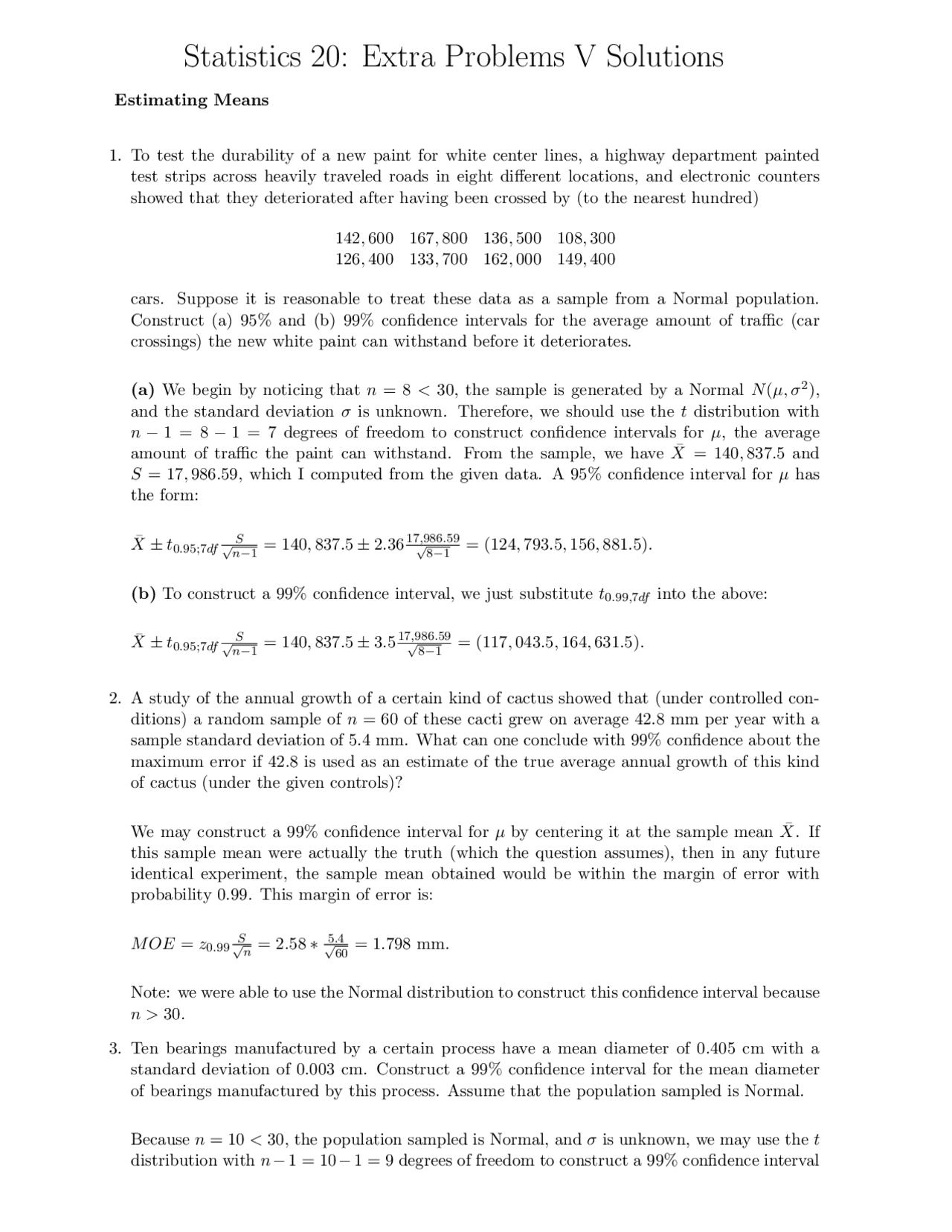 Introduction To Statistics Example Problem Problems Solution for Exam - Introduction to Probability and Statistics ...
