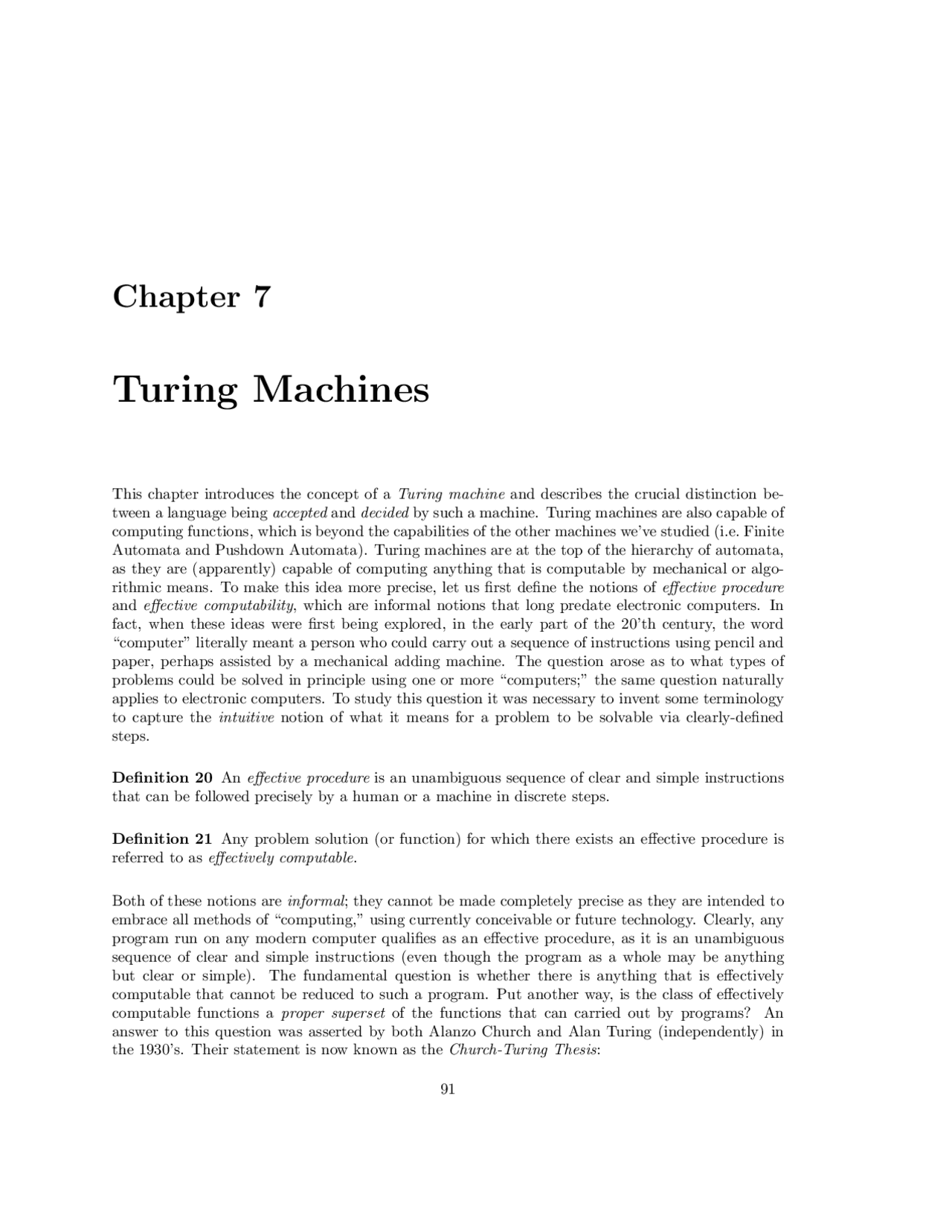 Turing Machines - Formal Languages and Automata - Lecture Notes ...