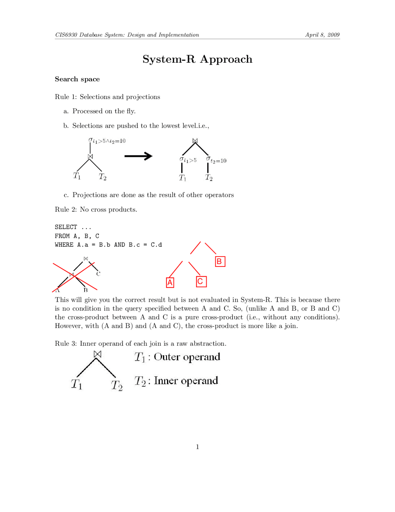Example For System R Algorithm In Ddb System R Approach, Design and Implementation of Database Systems | CIS ...