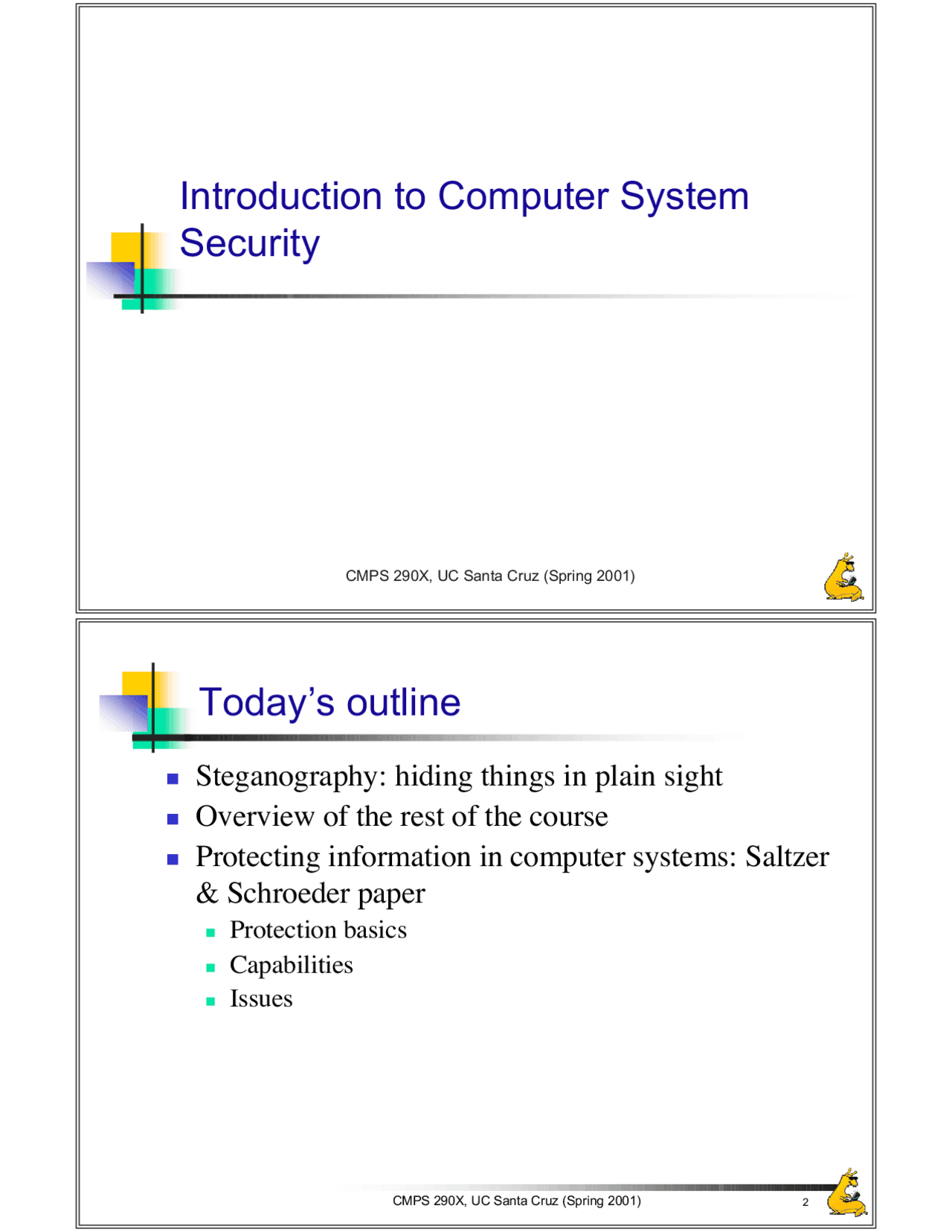 Introduction to Computer System Security | CMPS 290 - Docsity