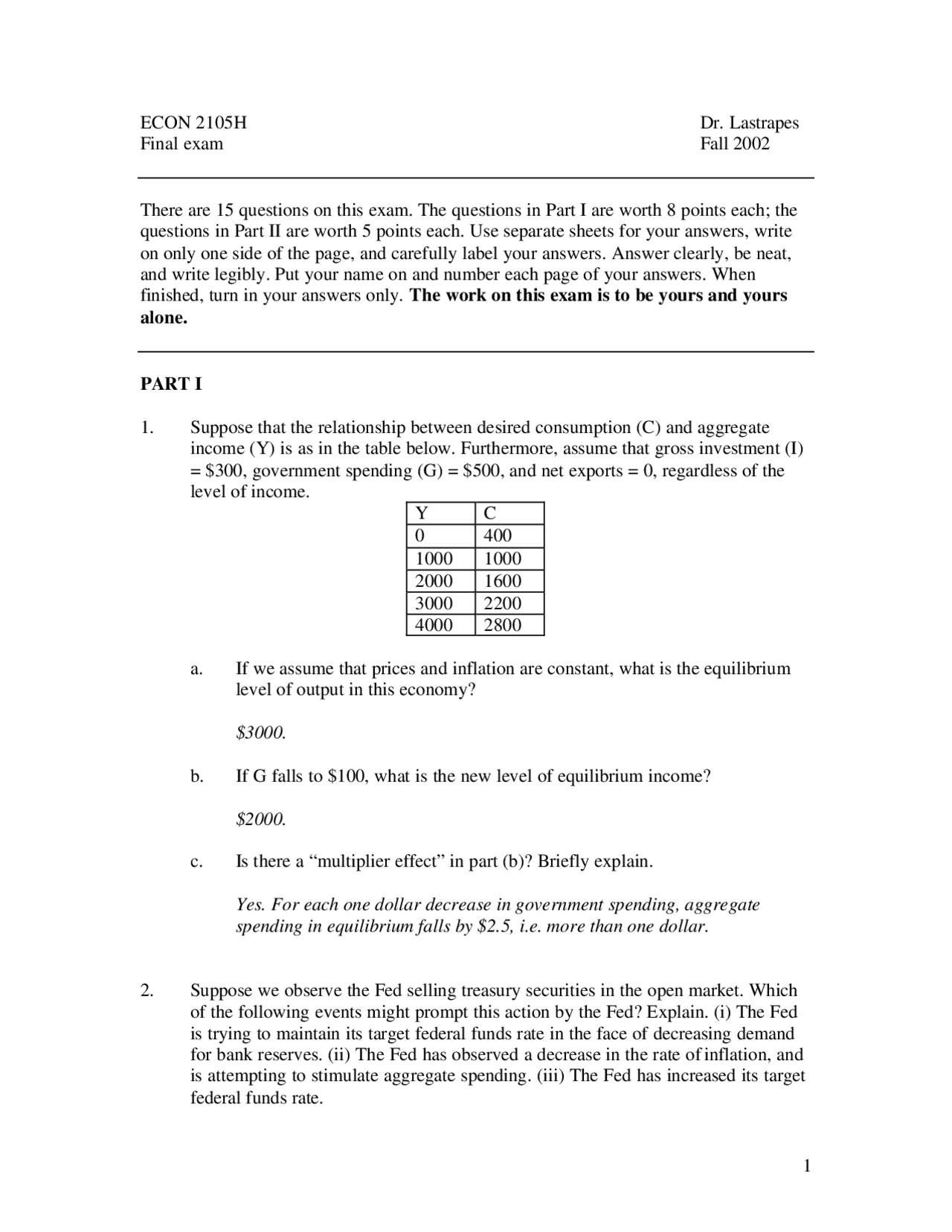 Principles Of Macroeconomics Final Exam Solved ECON 2105 Docsity Principles of macroeconomics final exam solved econ 2105 docsity