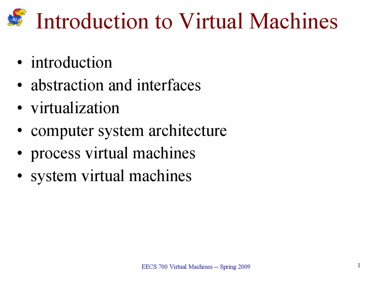 Introduction to Virtual Machines - Lecture Slides | EECS 700 | Study ...