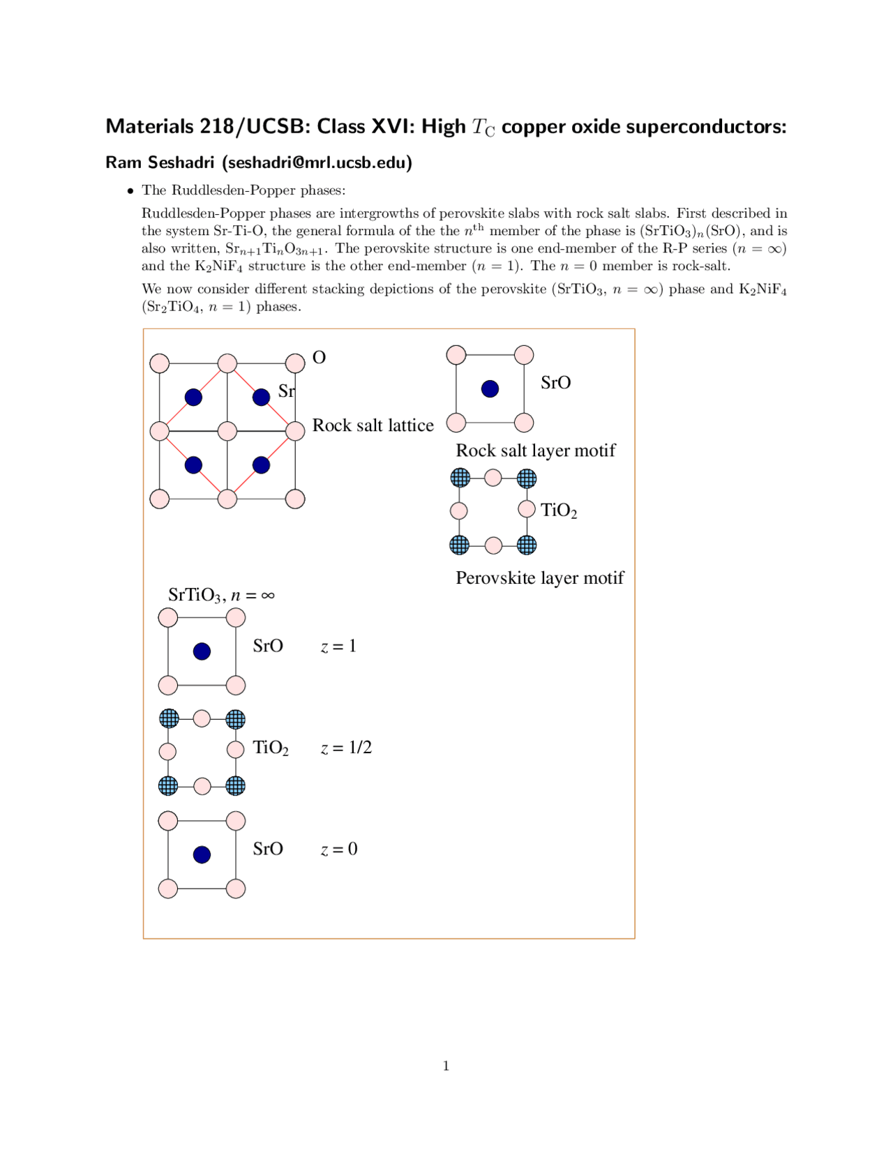 High Tc Copper Oxide Superconductors - Notes | MATRL 218 - Docsity