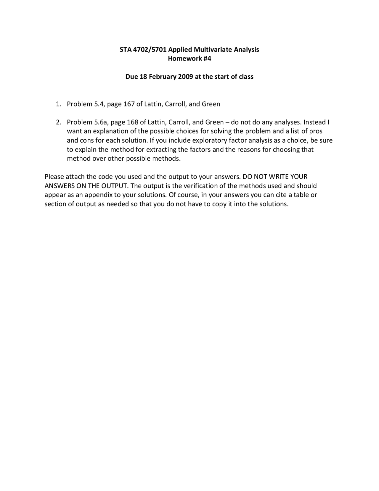 Applied Multivariate Analysis - Assignment 4 | STA 4702 | Assignments ...