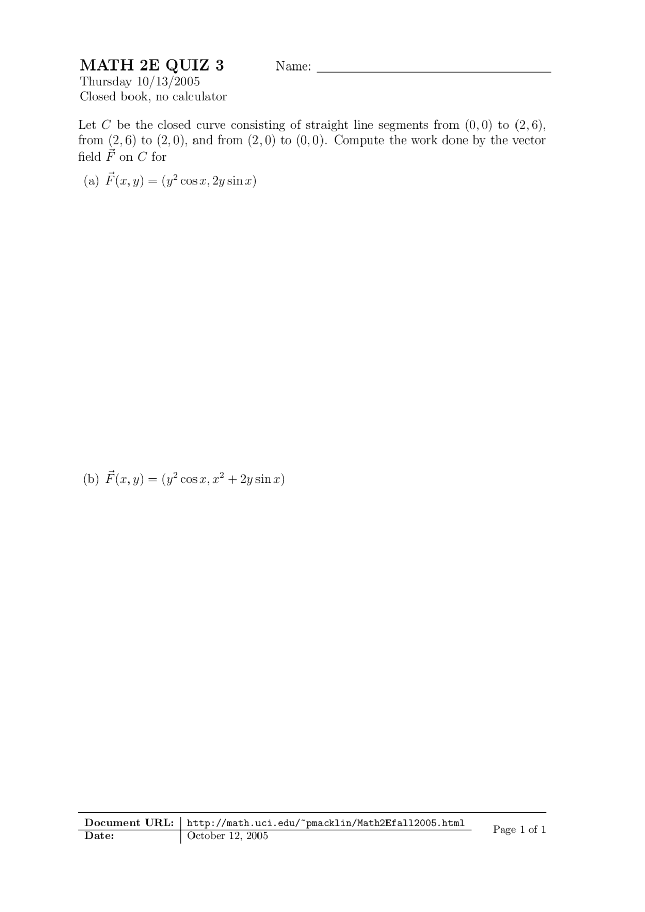 Practice Questions in Quiz 3 - Calculus | Math 2 - Docsity