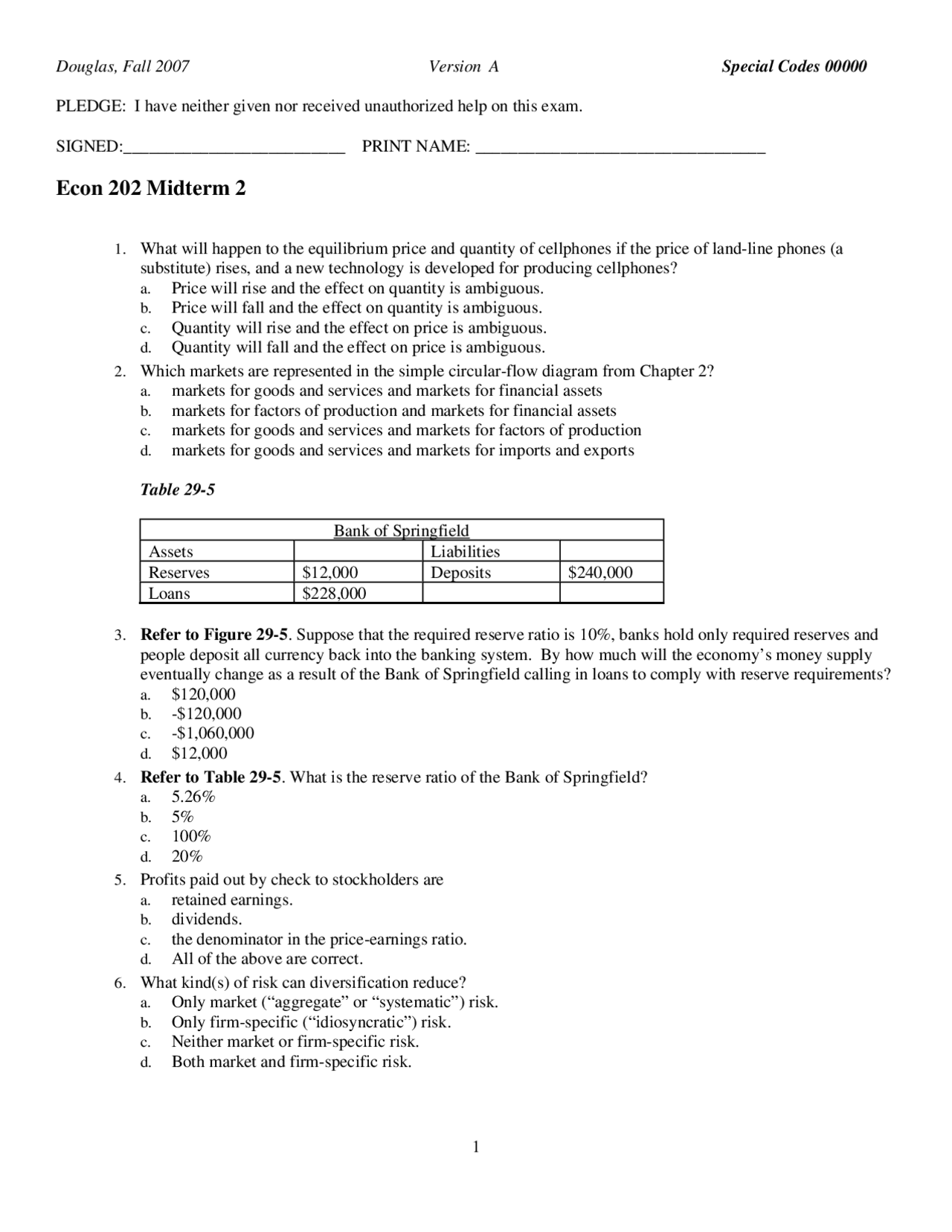 Midterm Exam 2 with Answer Key - Principles Of Macroeconomics | ECON ...