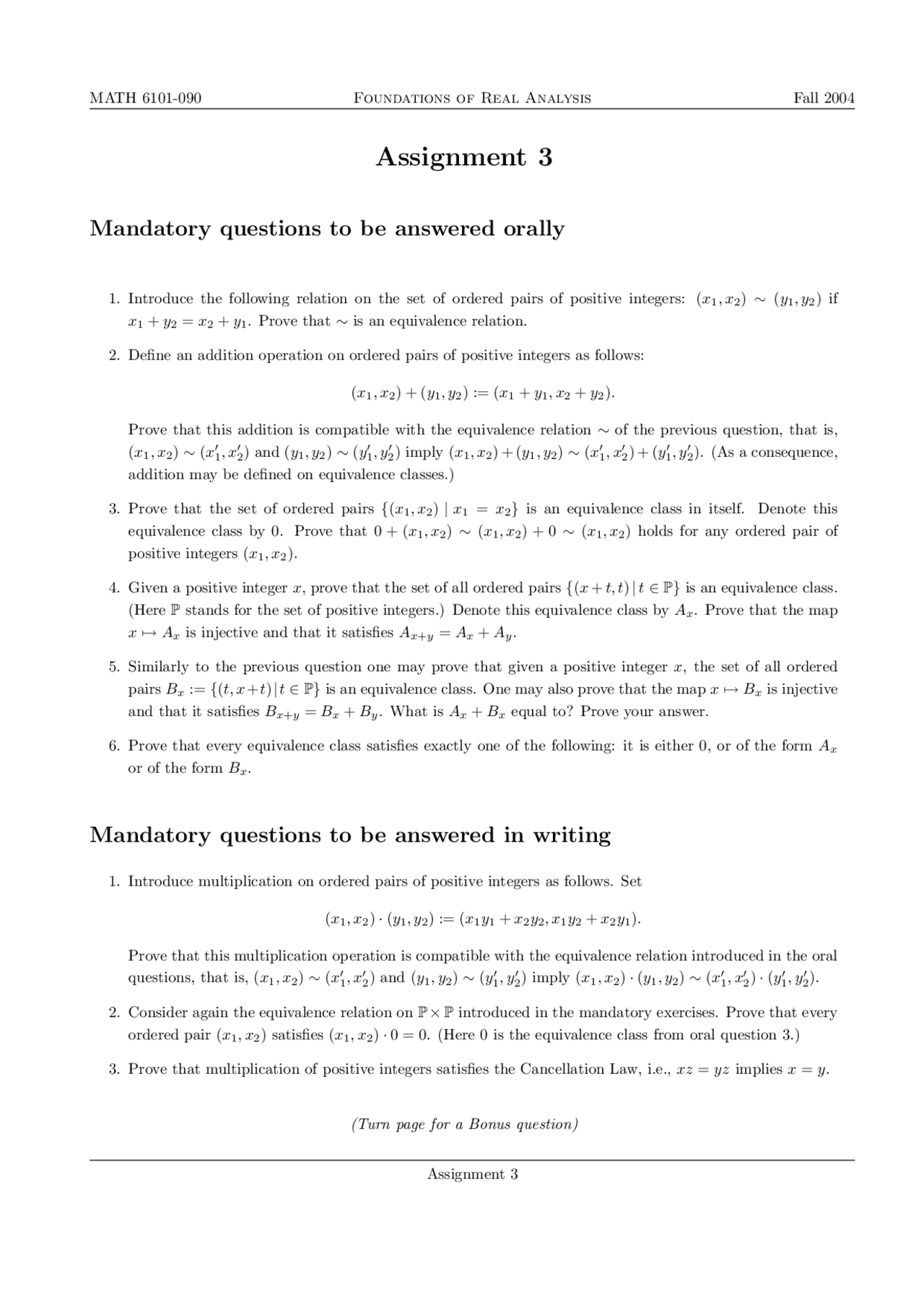 Foundations of Real Analysis: Assignment 3 | Assignments Mathematics ...