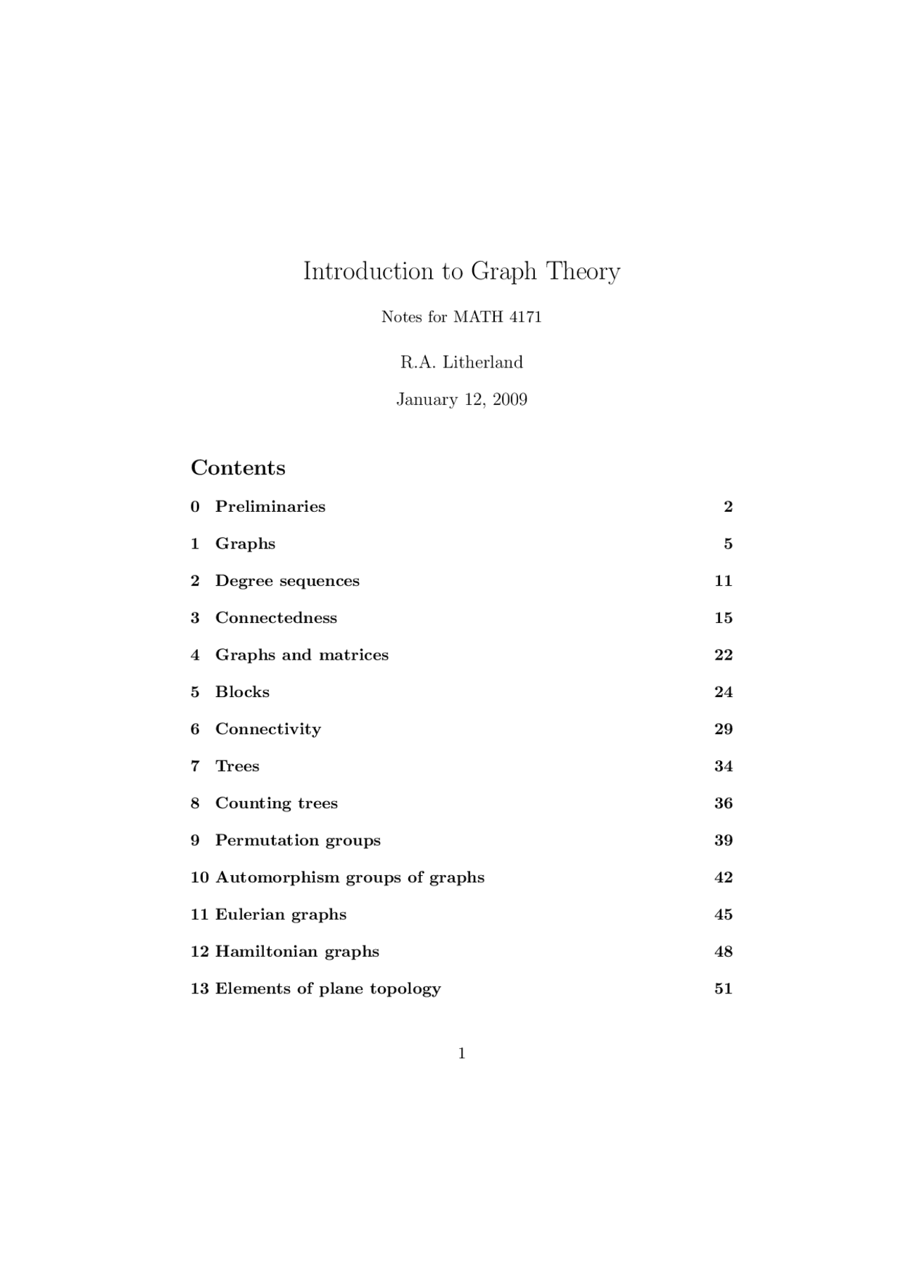 Introduction to Graph Theory - Lecture Notes | MATH 2057 | Study notes ...