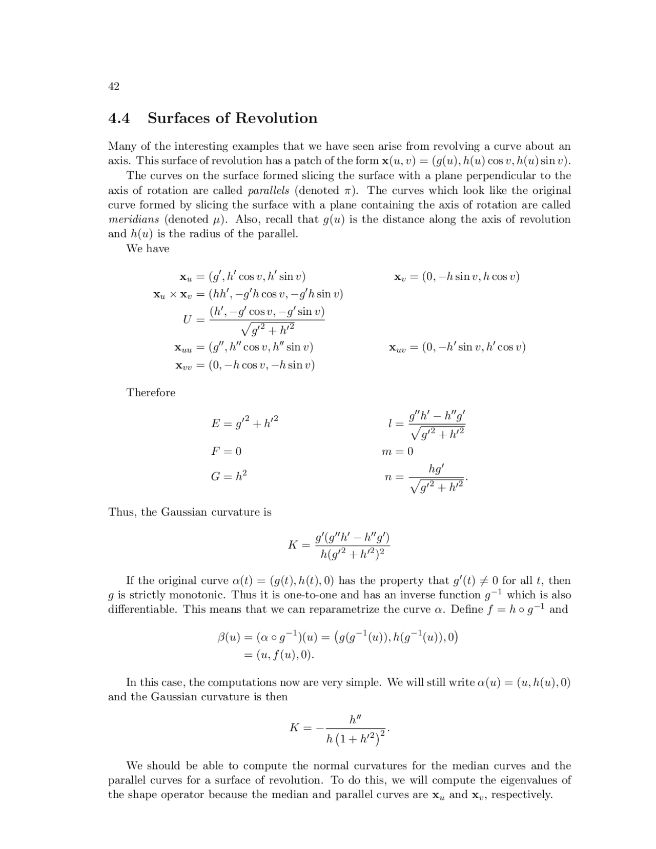 Surface of Revolution - Topics in Geometry & Topology - Lecture Notes ...