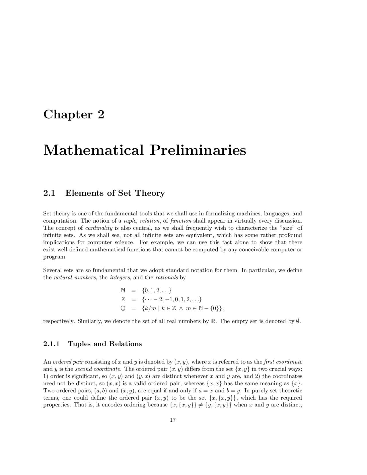 Mathematical Preliminaries - Formal Languages and Automata Theory ...