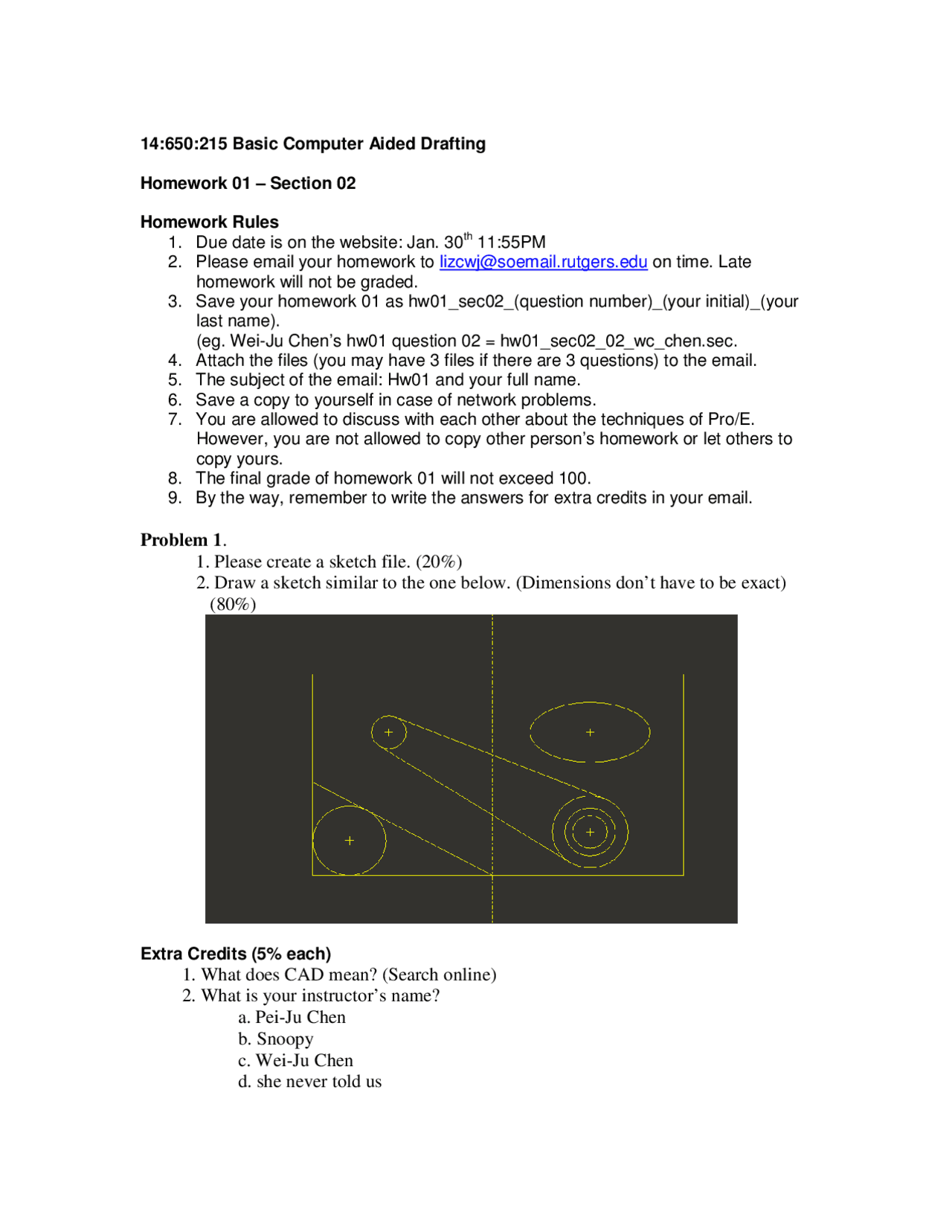 Drafting Homework Example Questions for Homework 1 - Basic Computer Aided Drafting | 650 215 ...