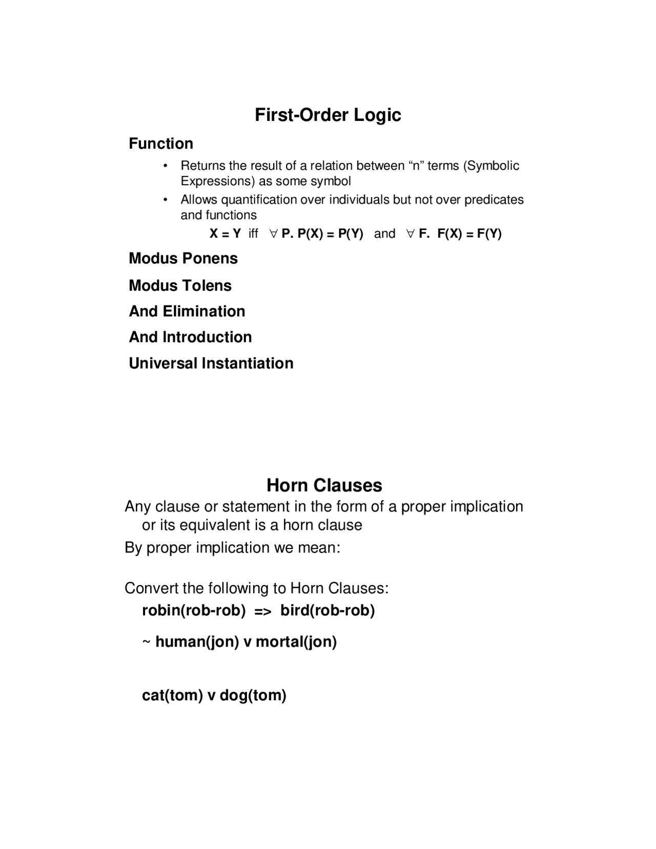 First-Order Logic in Artificial Intelligence - Study Guide | CAP 5635 ...