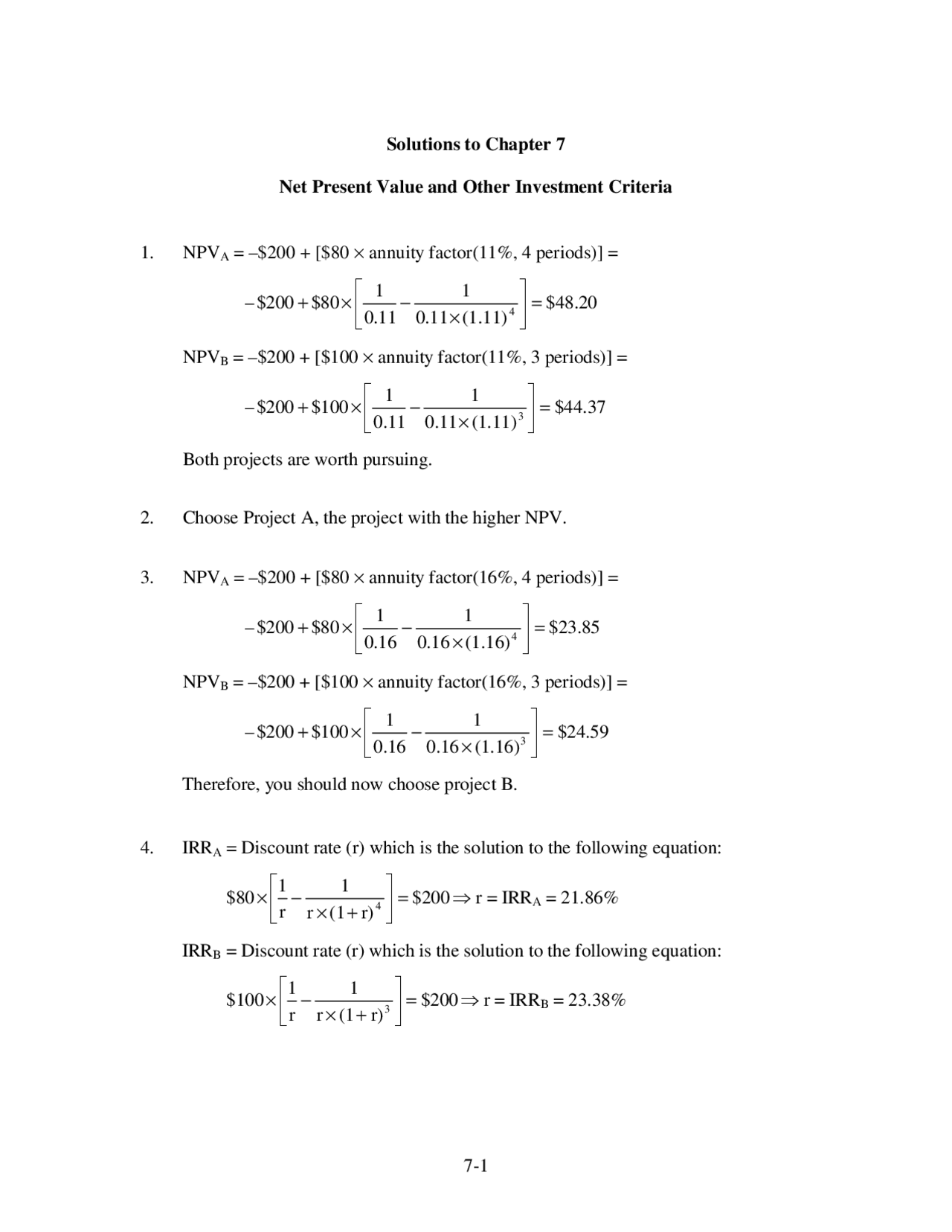 Net Present Value and other Investment Criteria - Assignment | 300 350 ...