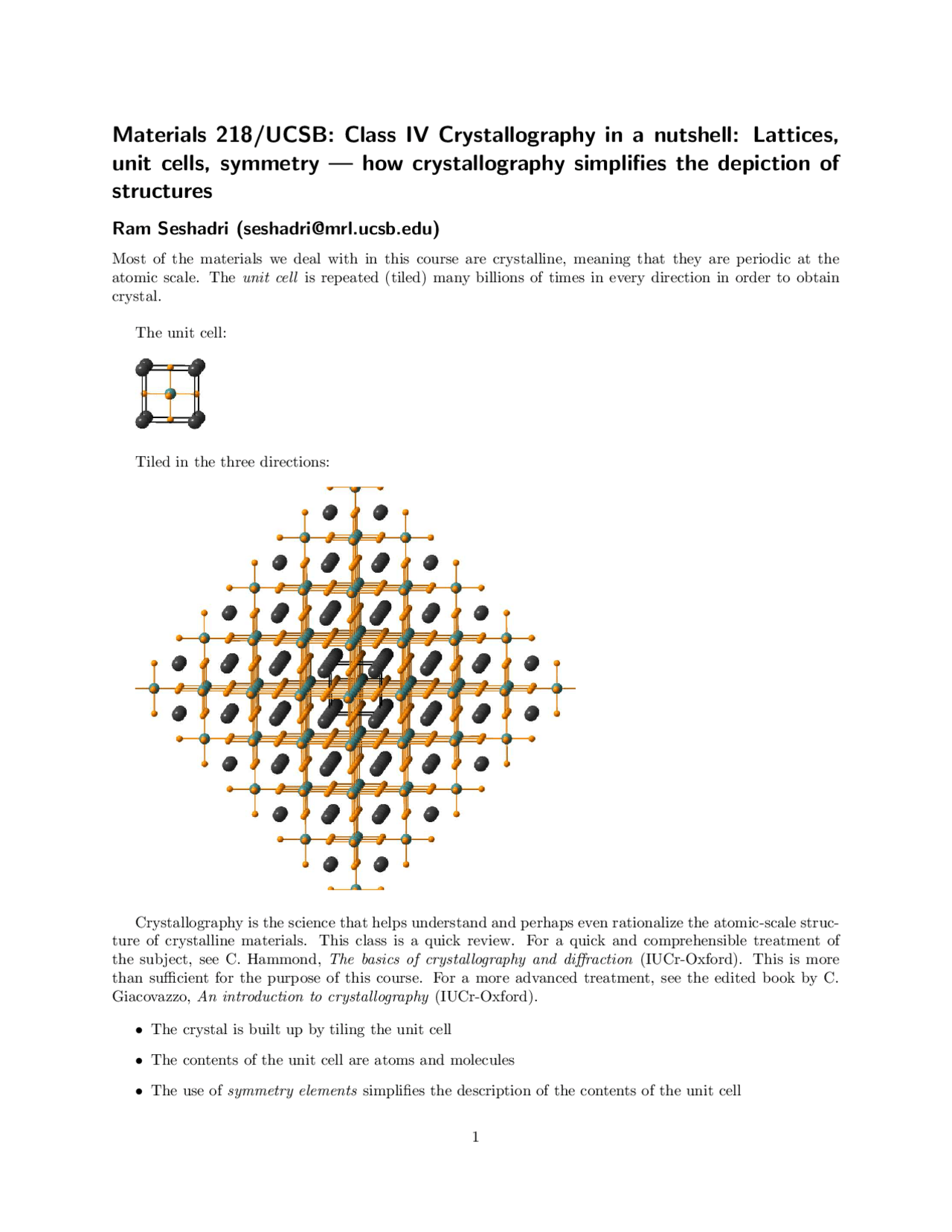 Crystallography in a Nutshell: Lattices, Unit Cells, Symmetry | MATRL ...