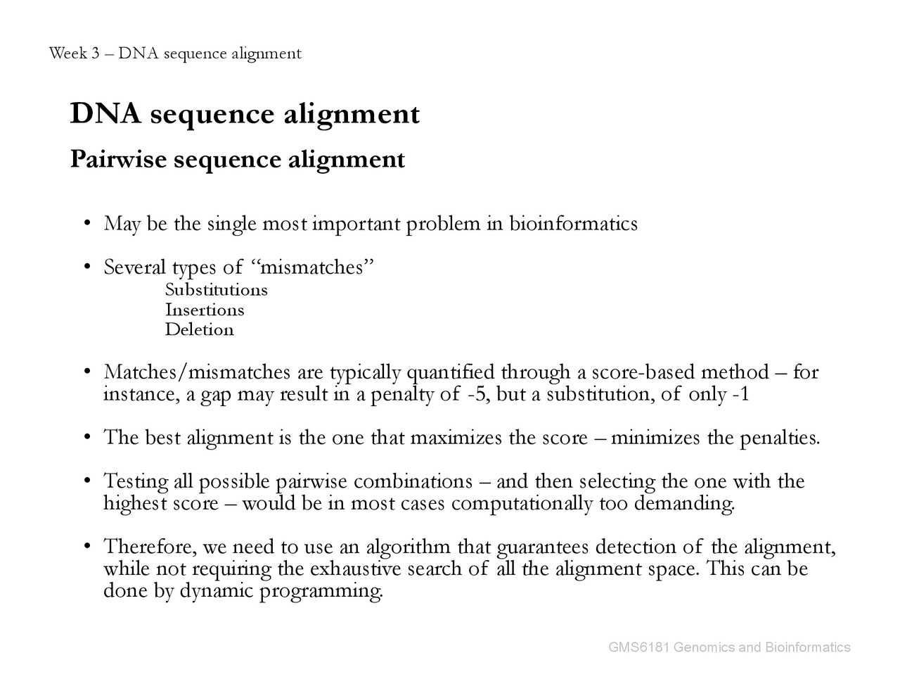 DNA Sequence Alignment - Biological Drug Development - Notes | GMS 6181 ...