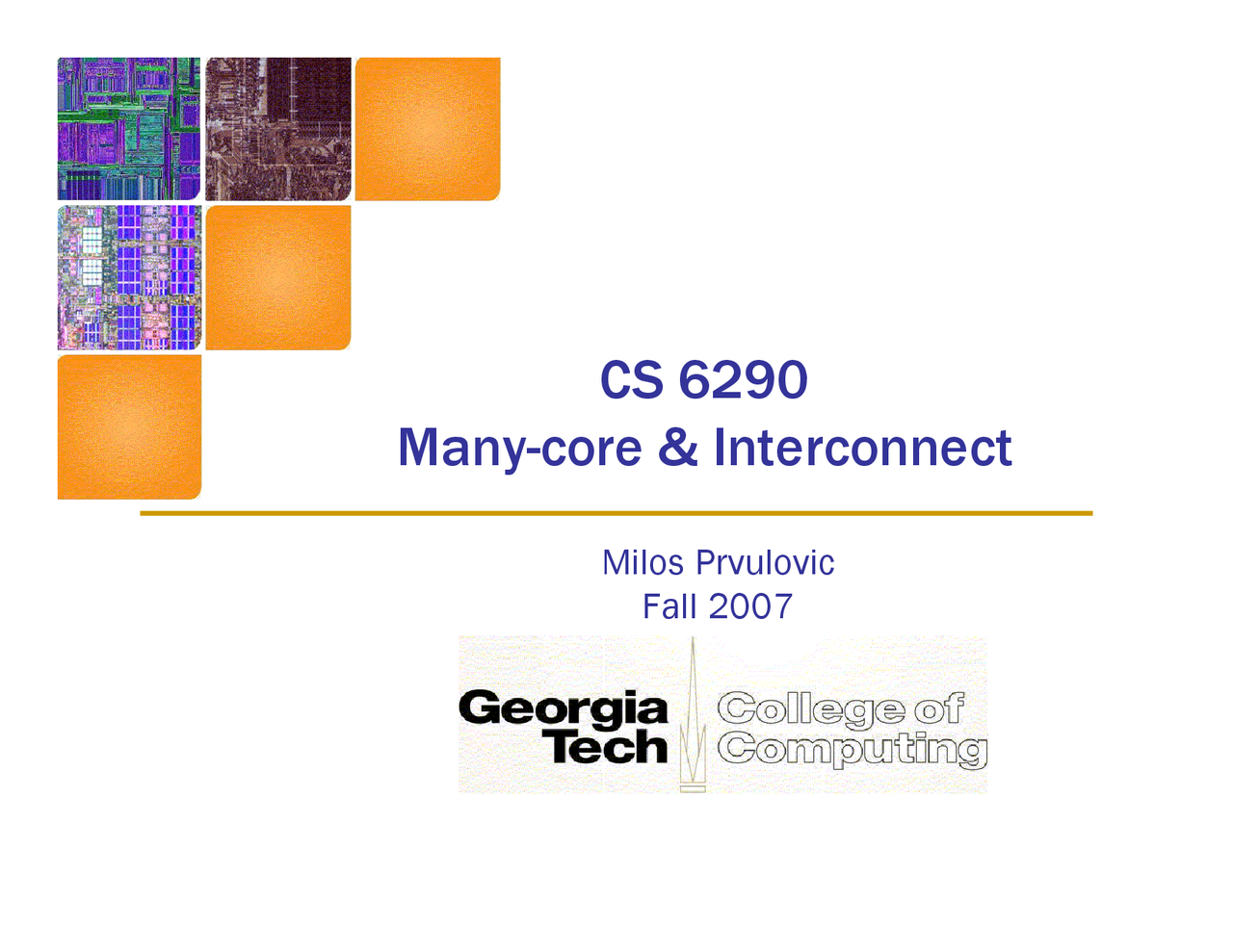 Many Core and Interconnect - High Performance Computer Architecture ...