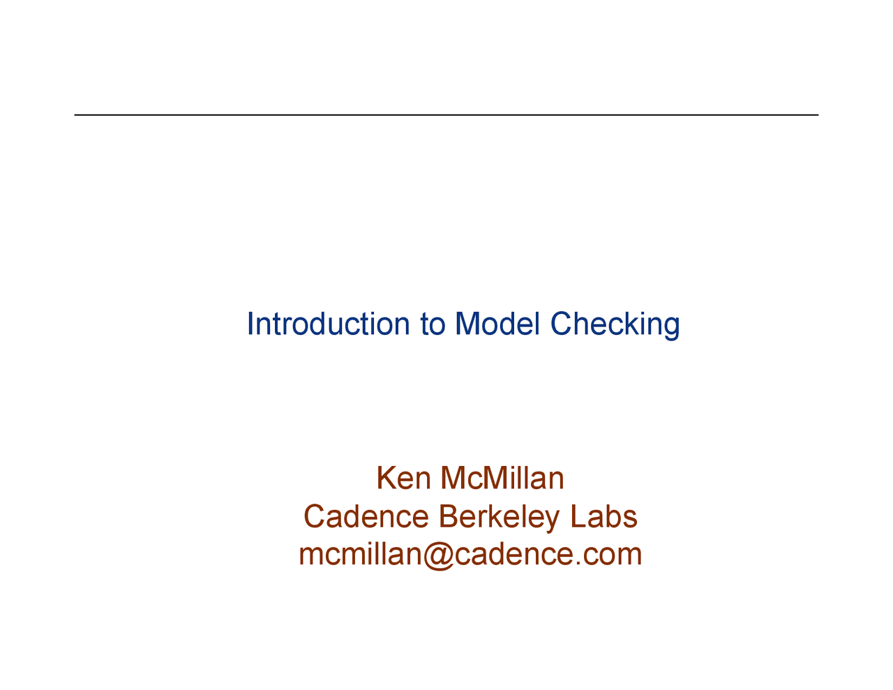 Introduction to Model Checking - Outline | EECS 755 | Study notes ...