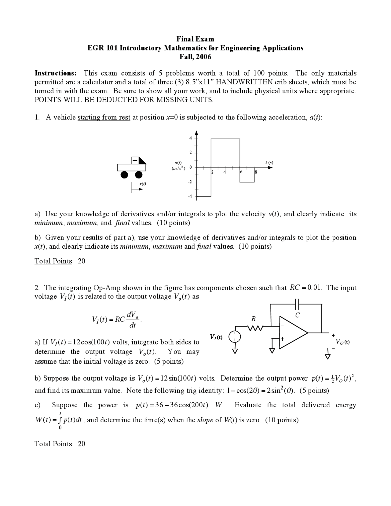 Solved Exam - Introductory Mathematics for Engineering Applications ...