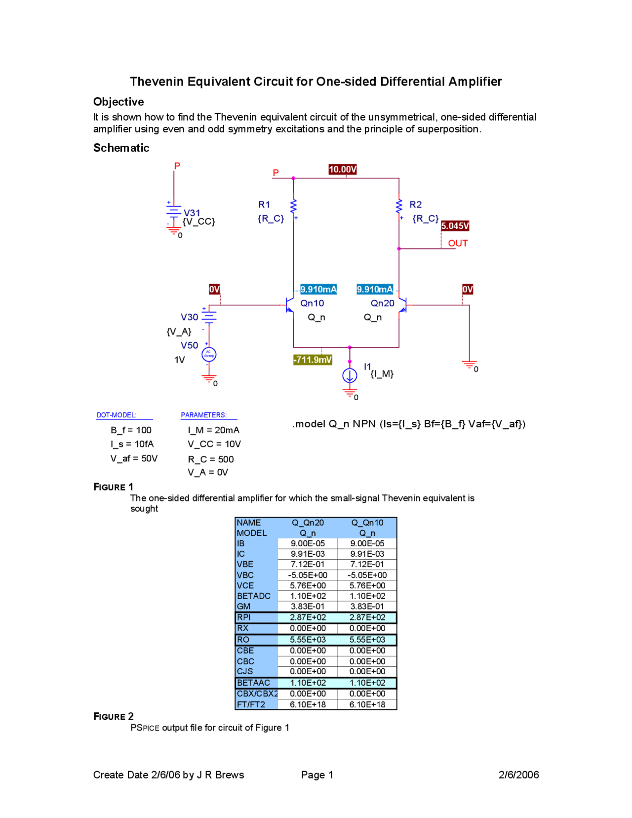 Thevenin Equivalent Circuit for One-Sided Differential Amplifier | ECE ...