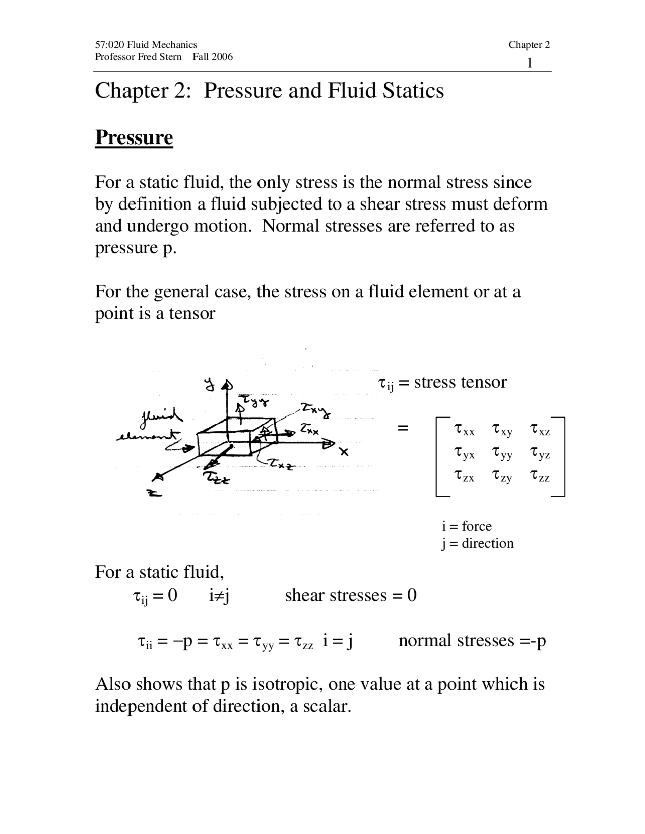 Pressure and Fluid Statics - Lecture Notes | 101 325 - Docsity