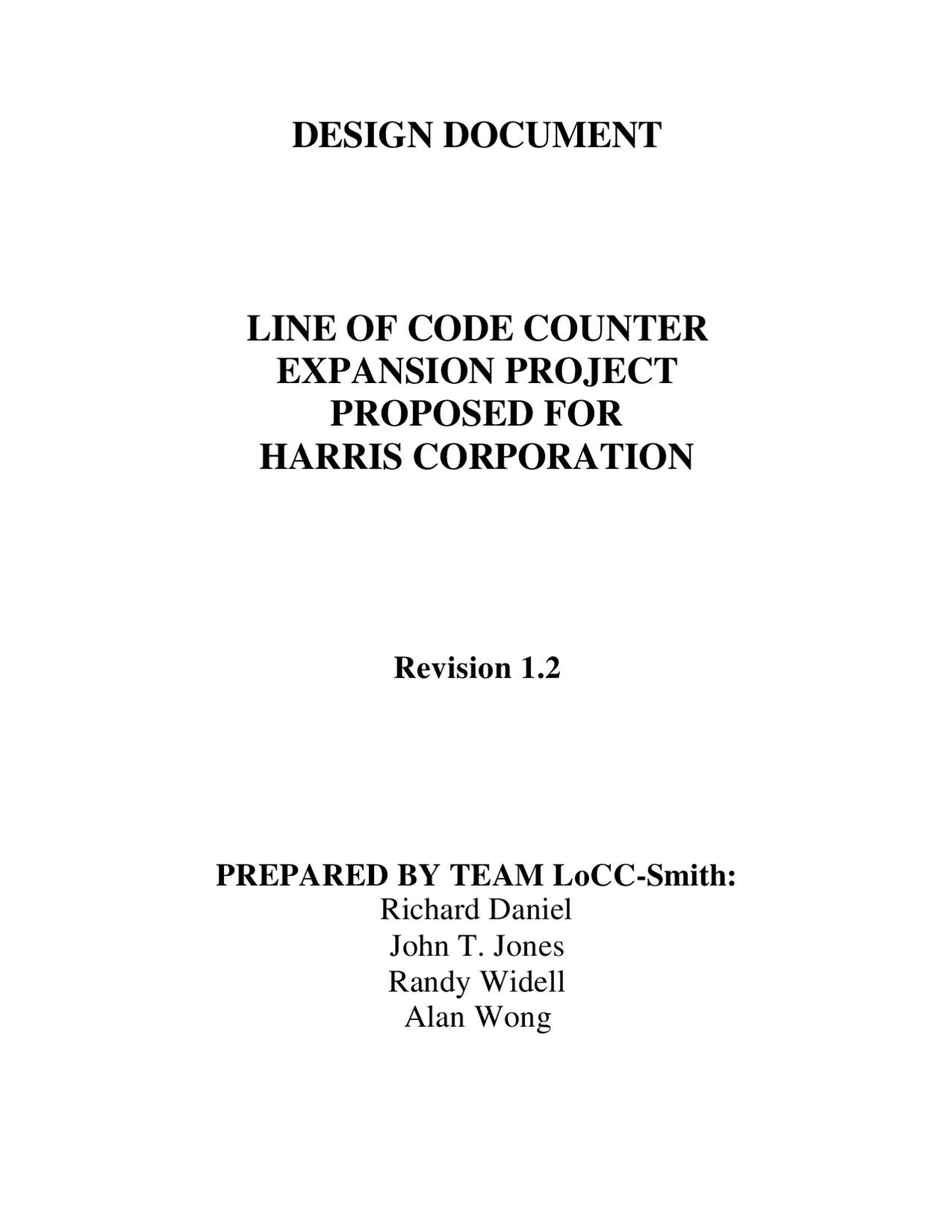 Line of Code Counter Expansion Project Proposed for Harris Corporation