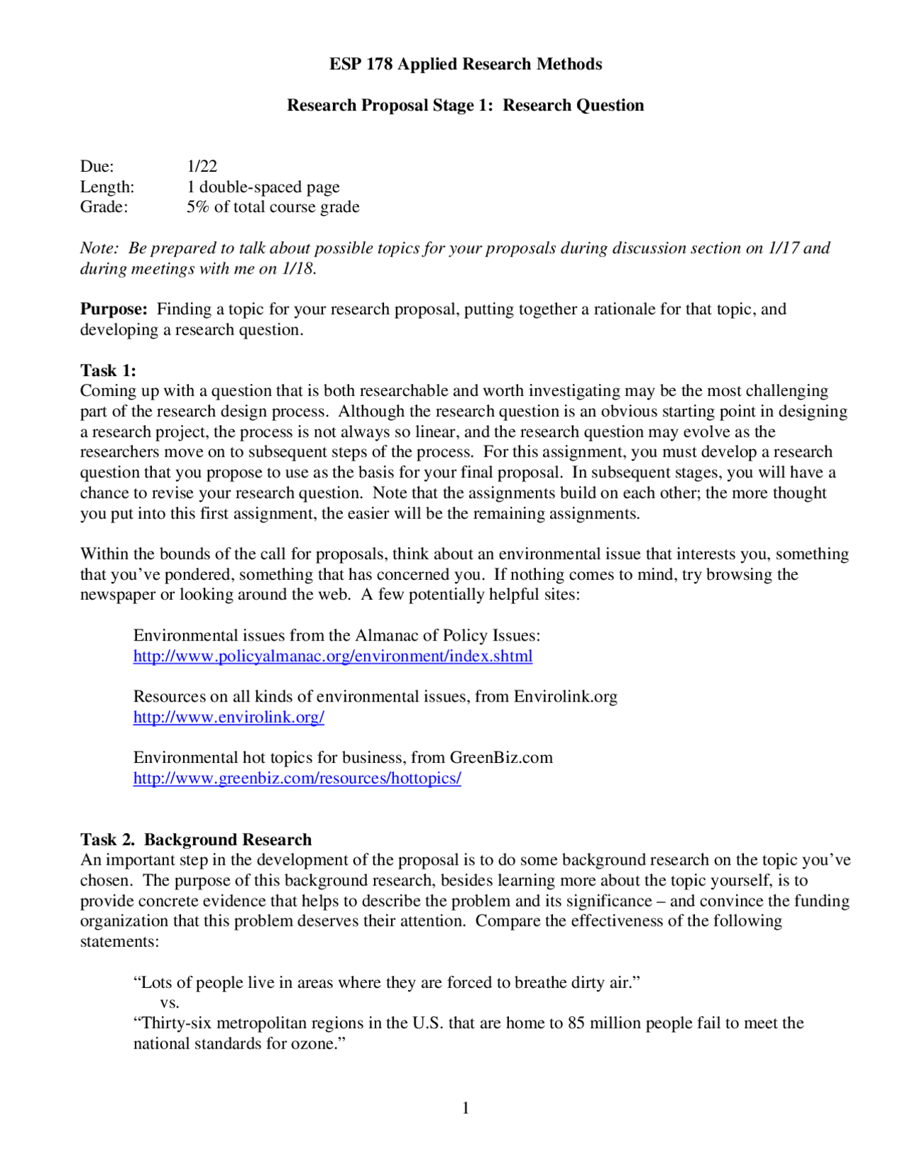 Research Proposal Stage 1: Research Question - Applied Research Methods ...