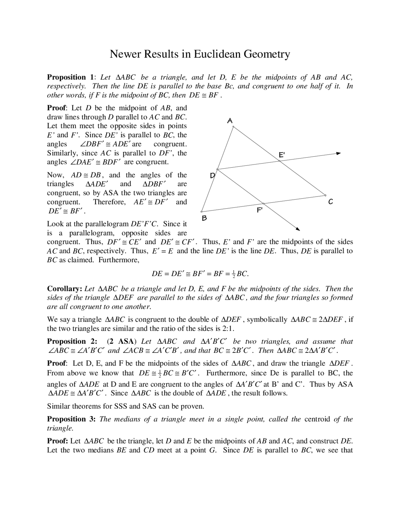 Geometry Problems Notes 9 Problems with Solutions - Fundamental Concepts of Geometry | MATH ...