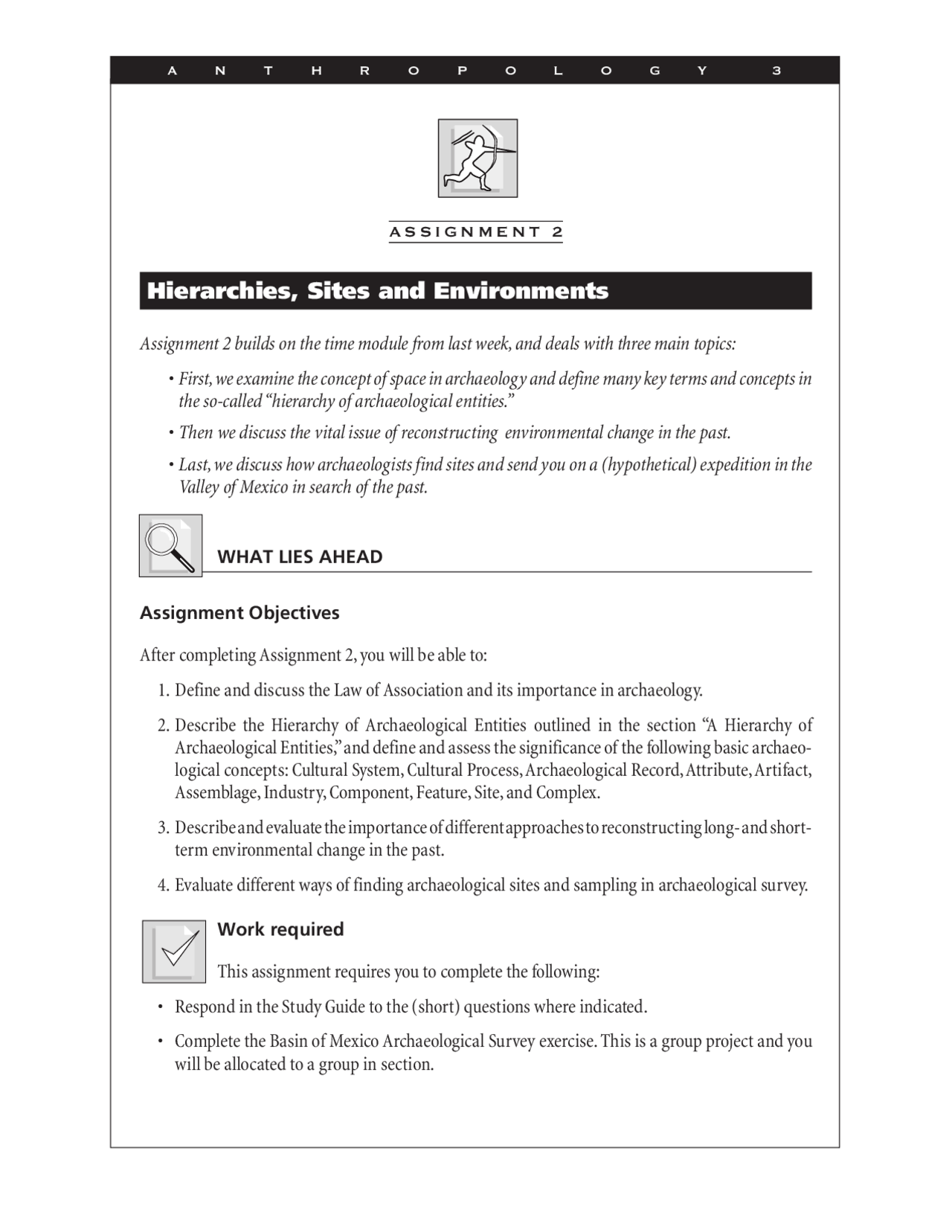Assignment 2 Hierarchies, Sites and Environments ANTH 3 Docsity