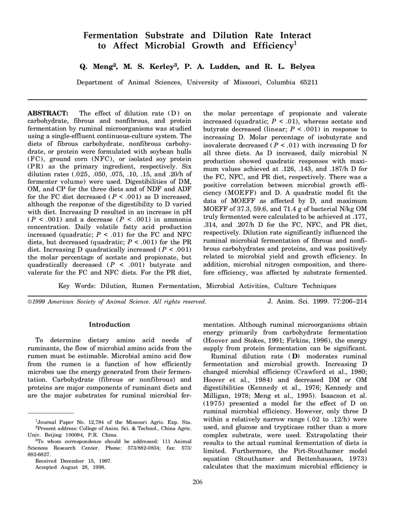 Fermentation Substrate and Dilution Rate Interact to Affect Microbial