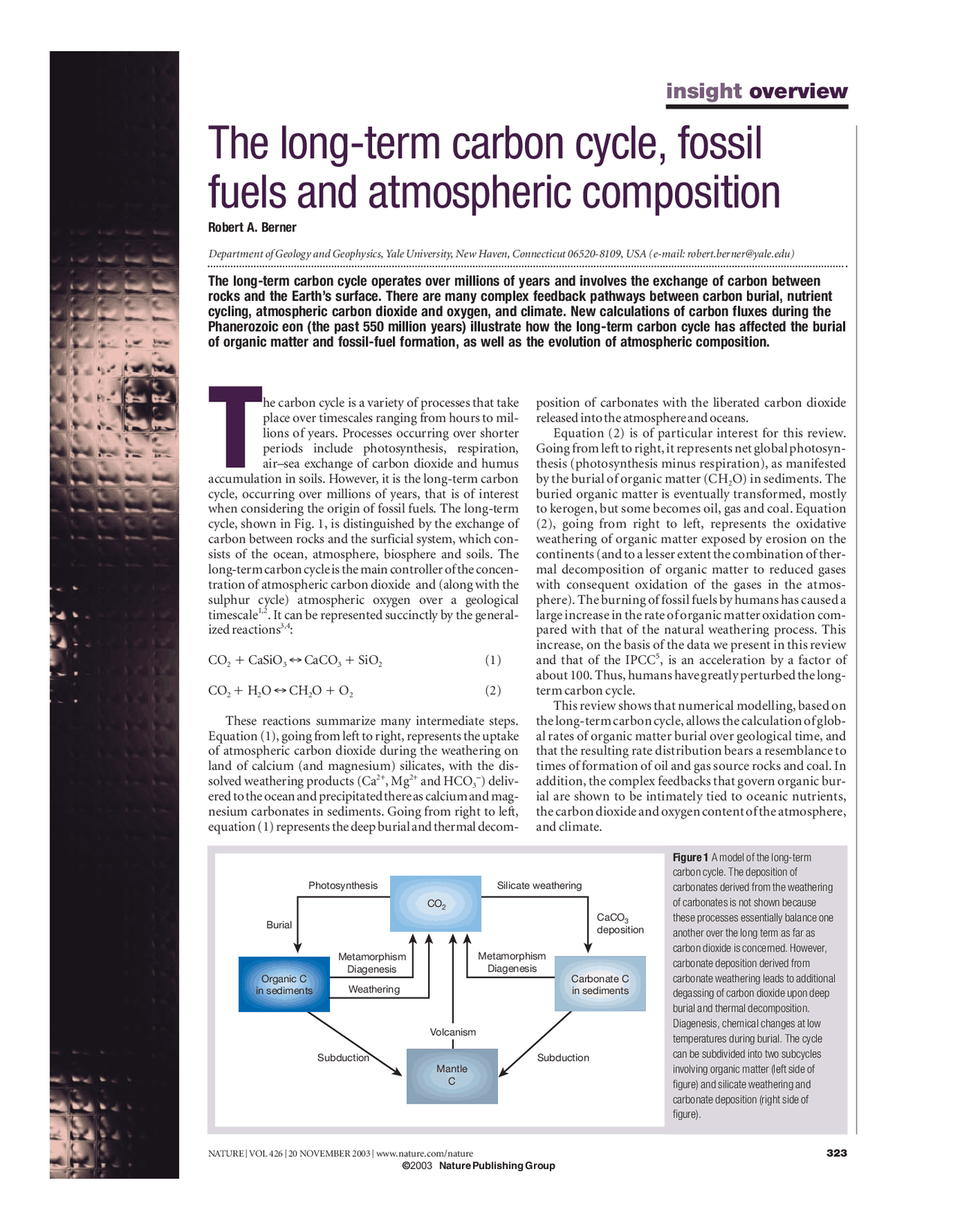 The long-Term Carbon Cycle, Fossil Fuels and Atmospheric Composition ...