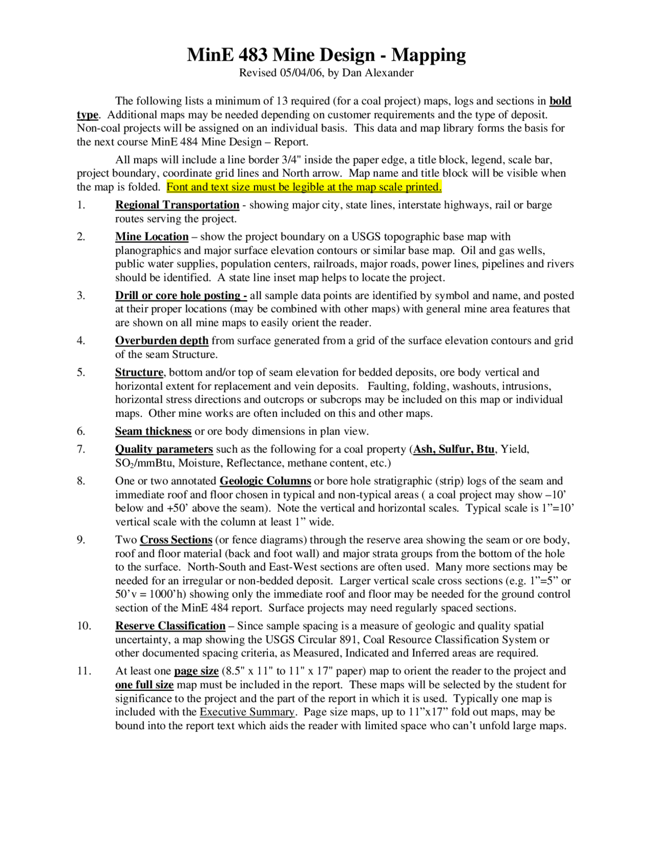 11 Solved Problems on Mine Mapping Design - Project 2 | MINE 483 - Docsity
