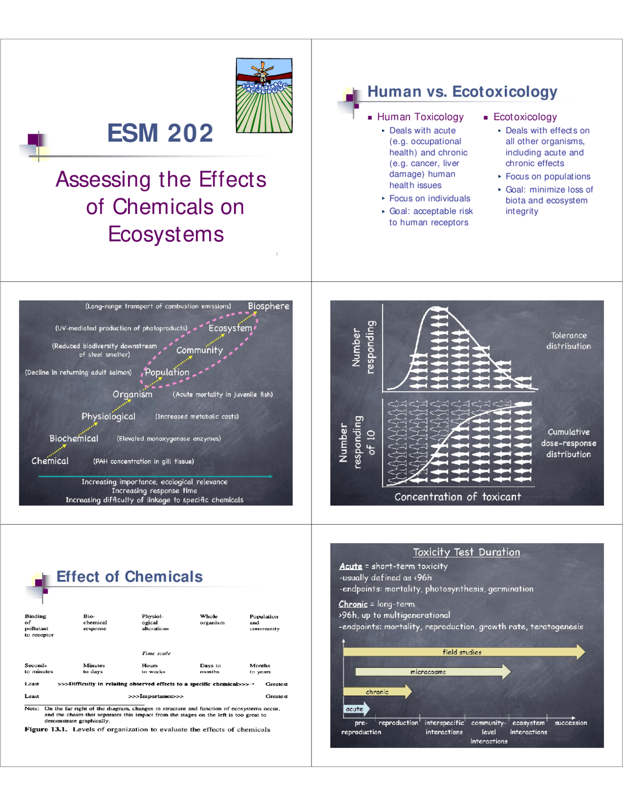 Assessing the Effects of Chemicals on Ecosystems - Slides | ESM 202 ...