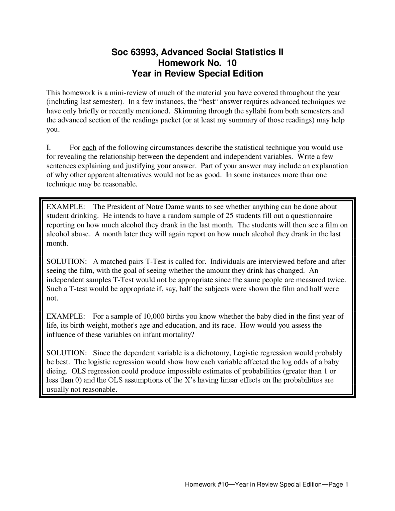 Review Special Edition - Advanced Social Statistics II | SOC 63993 ...