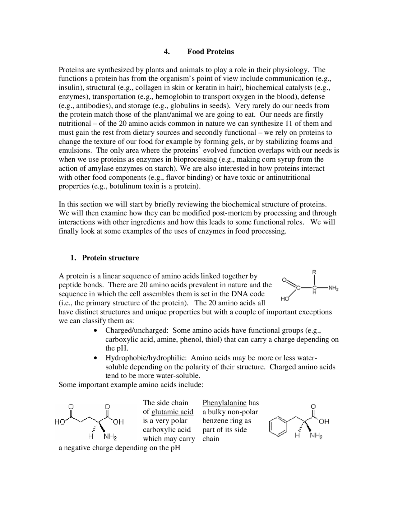 Food Science Notes Food Protein - Food Chemistry - Notes | FD SC 400 | Study notes Food ...